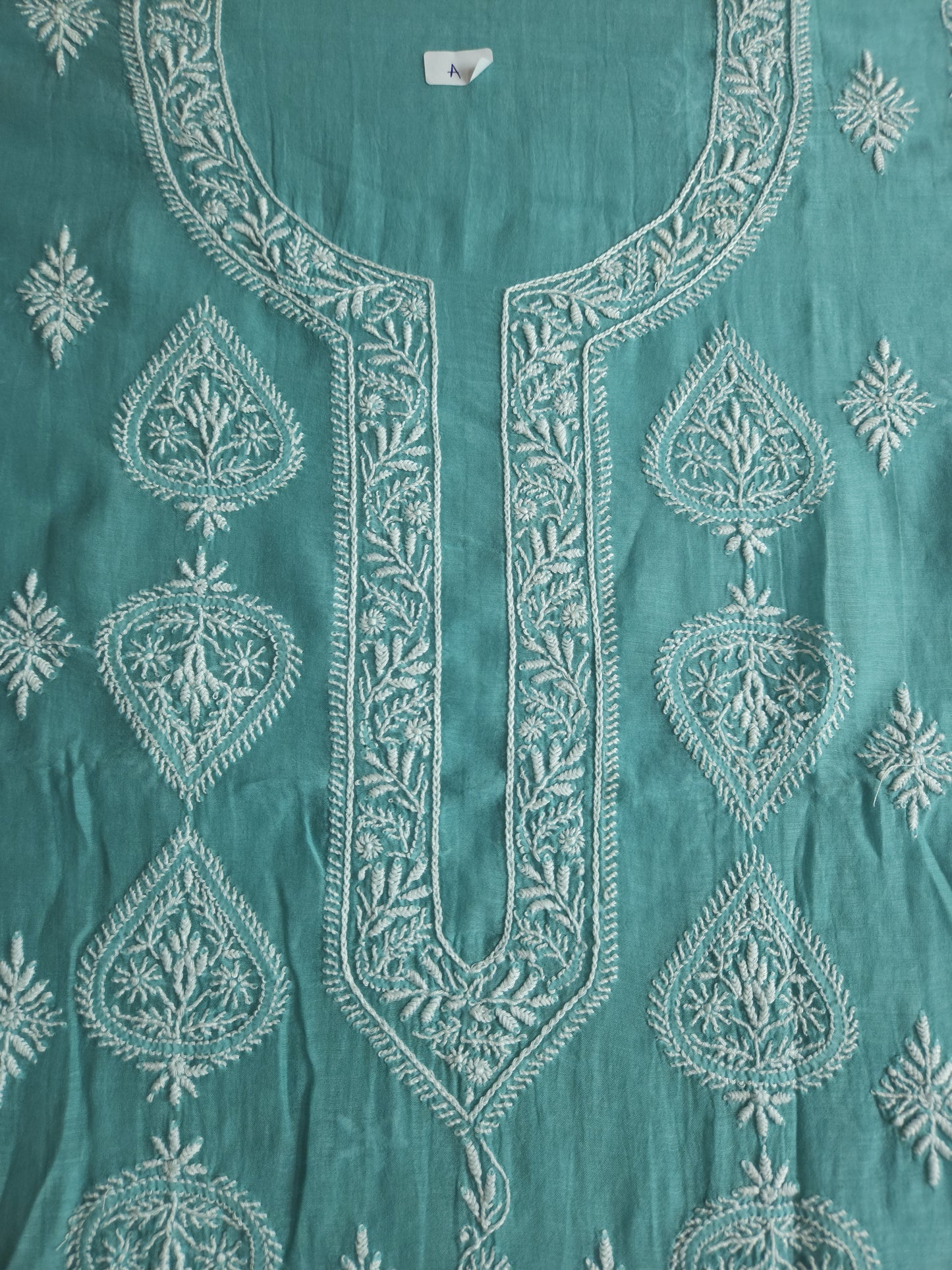 Malmal Chanderi 2-Piece Set (Dusty Teal)