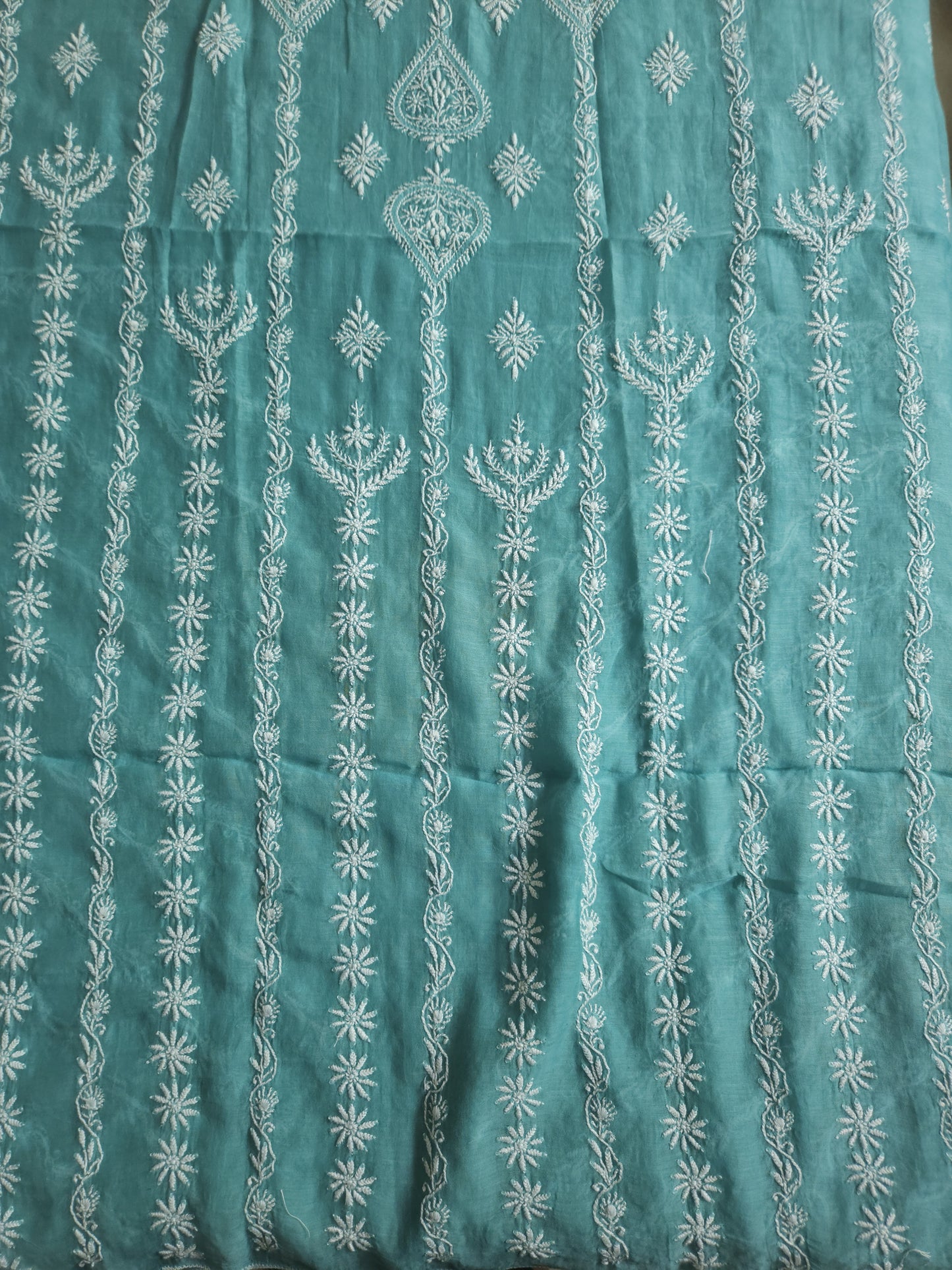 Malmal Chanderi 2-Piece Set (Dusty Teal)