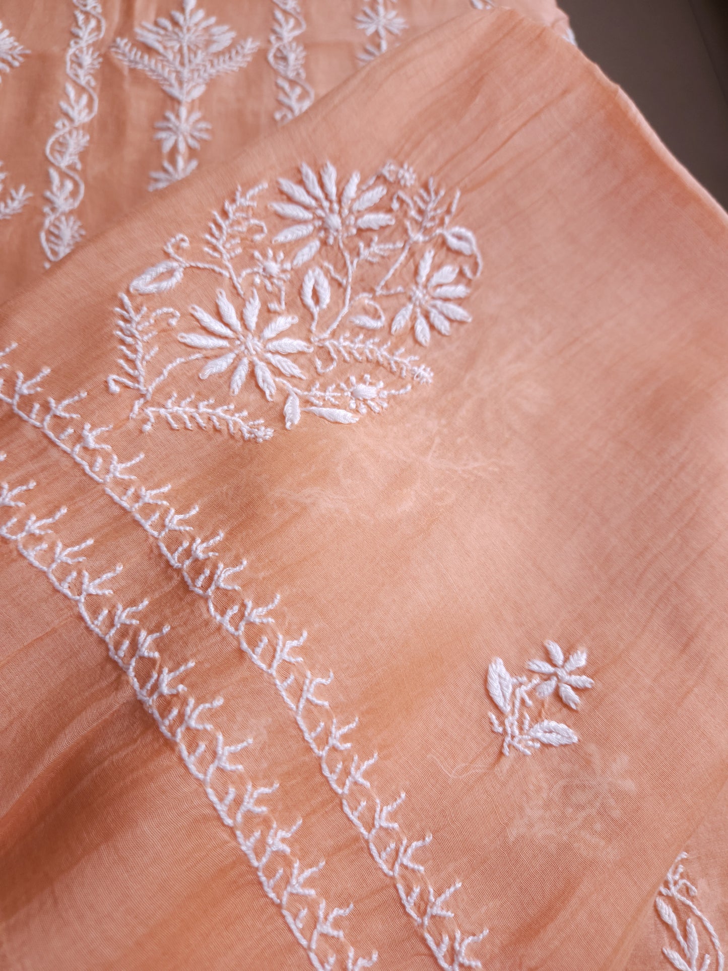 Malmal Chanderi 2-Piece Set (Peach)