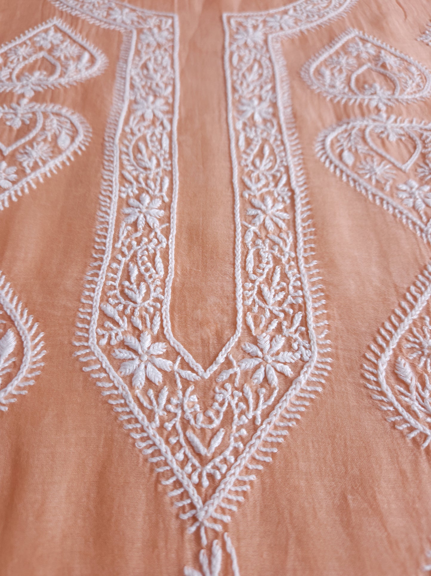 Malmal Chanderi 2-Piece Set (Peach)