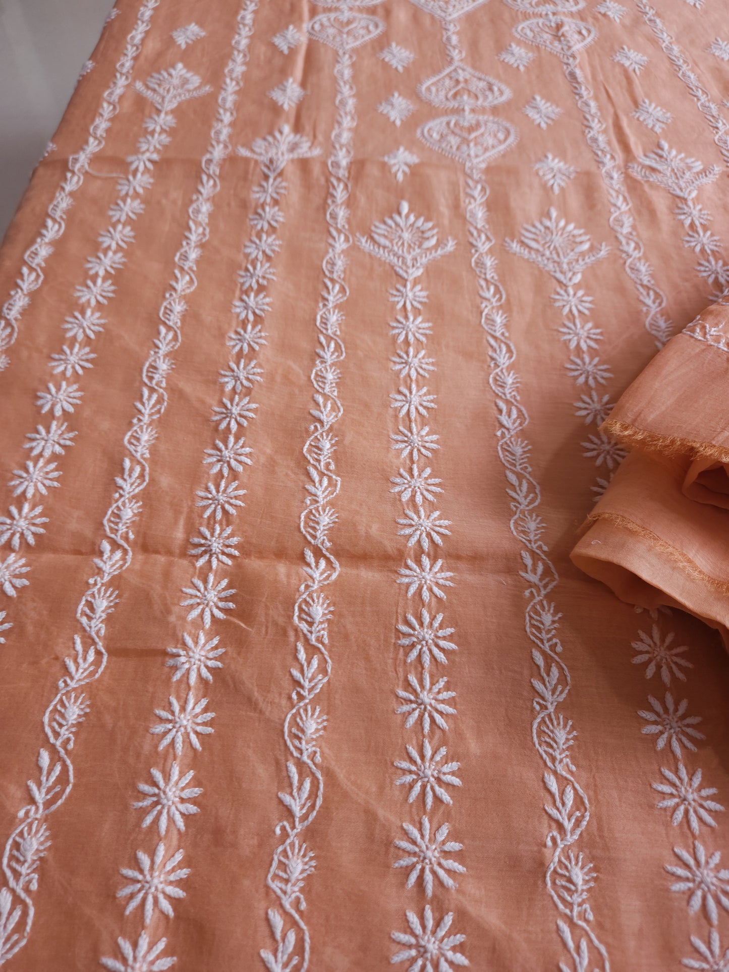 Malmal Chanderi 2-Piece Set (Peach)