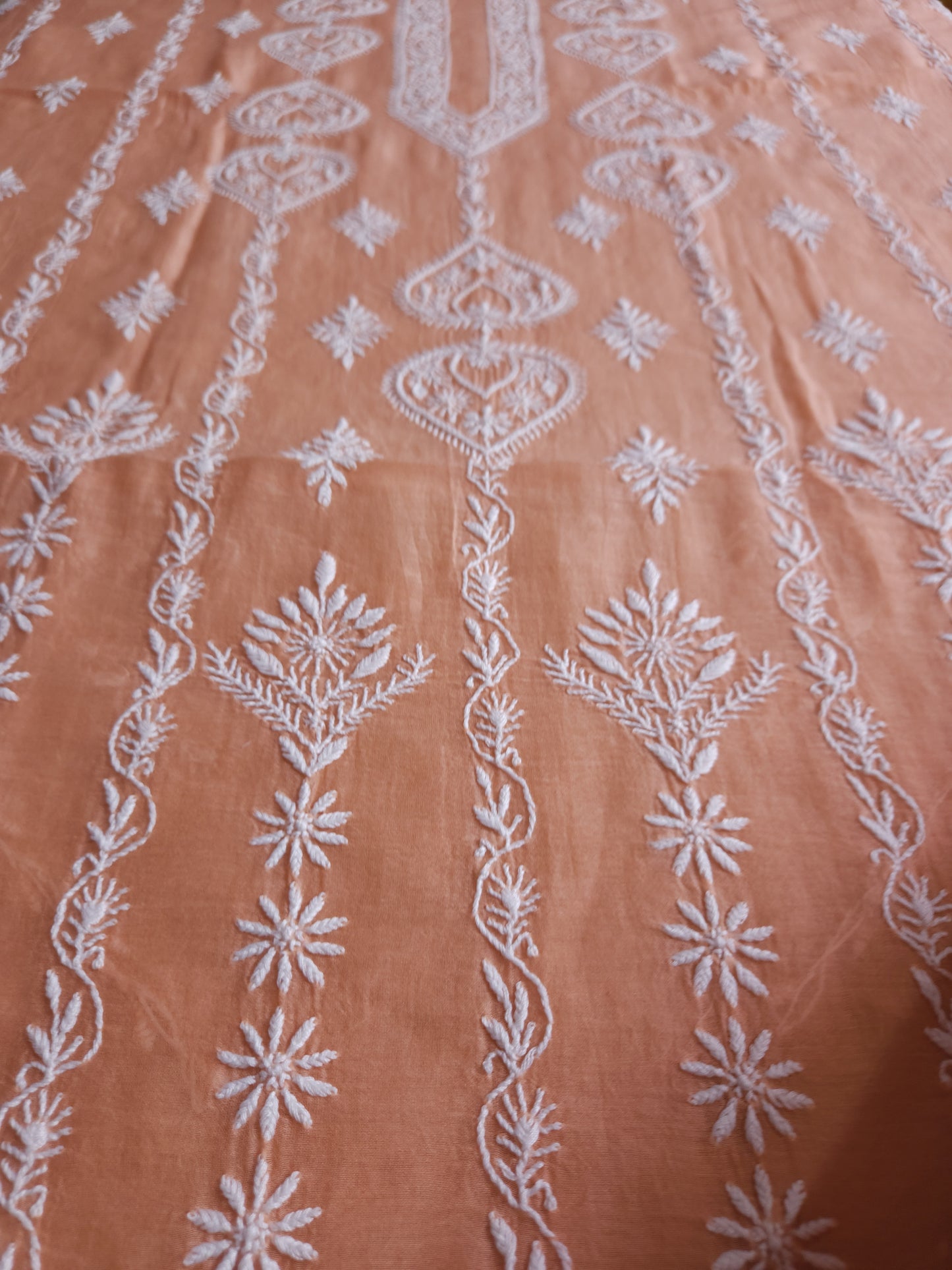 Malmal Chanderi 2-Piece Set (Peach)