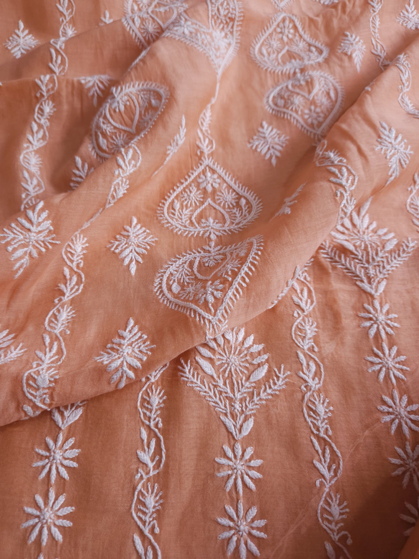 Malmal Chanderi 2-Piece Set (Peach)