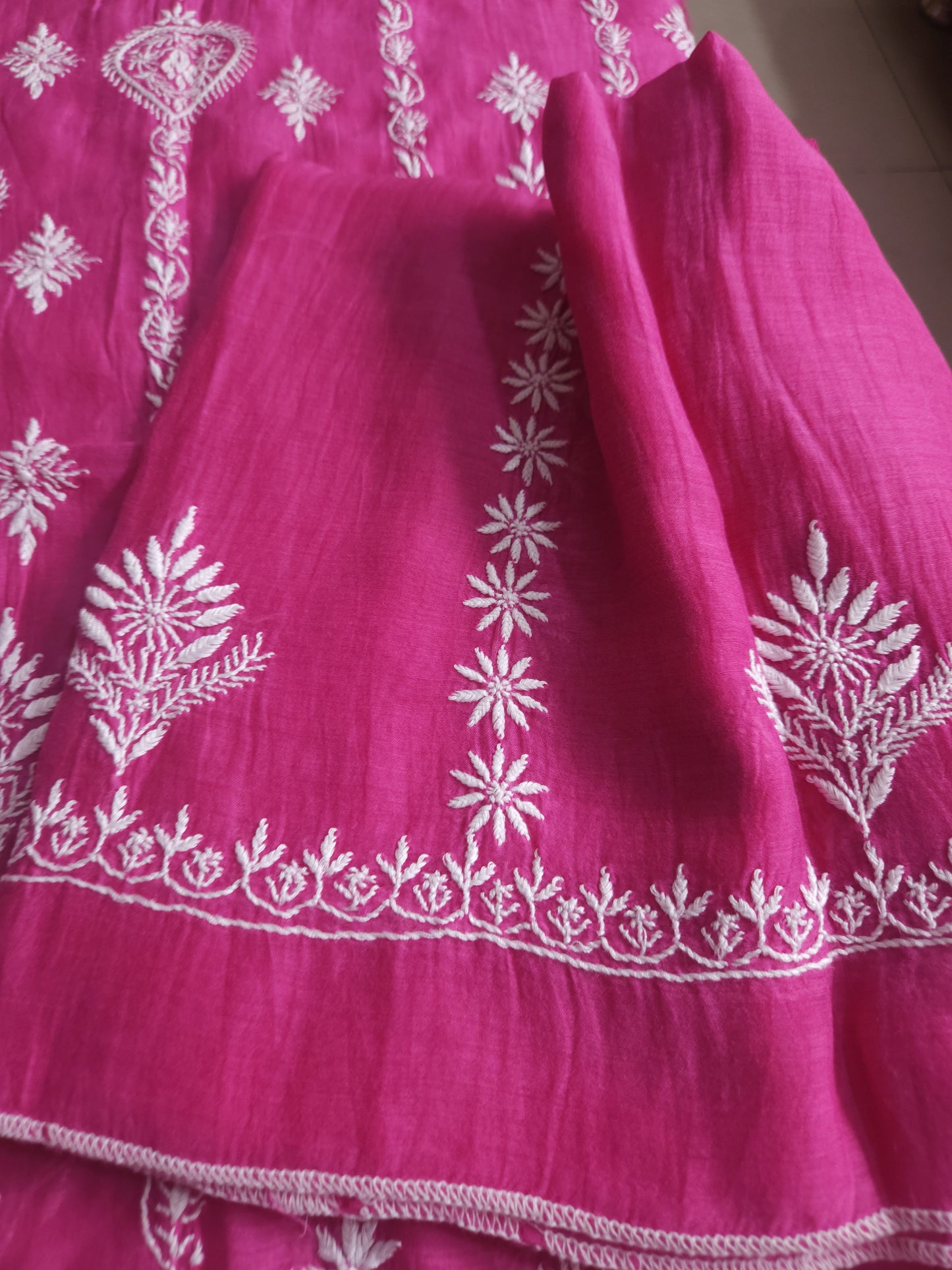 Malmal Chanderi 2-Piece Set (Pink)