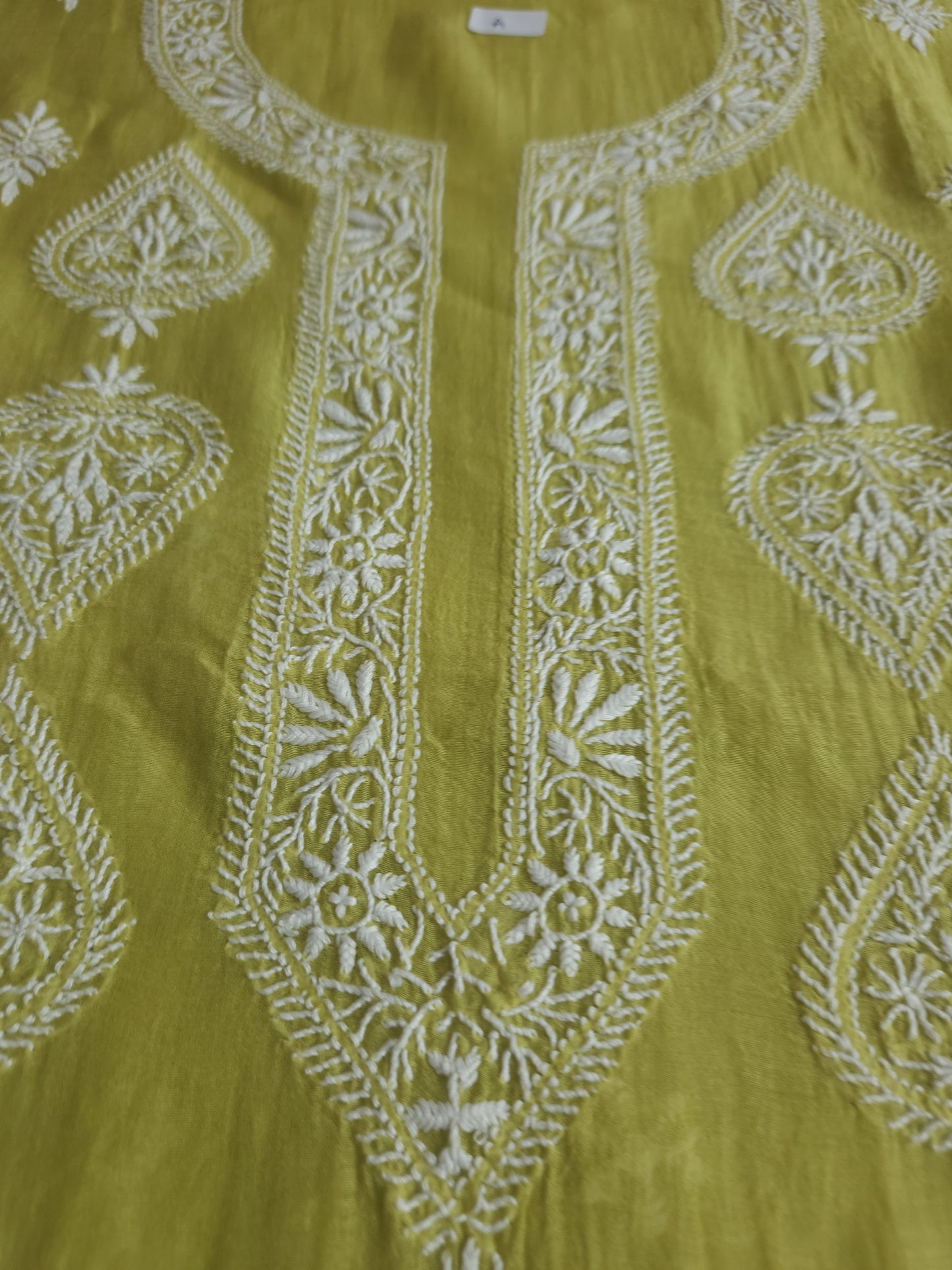 Malmal Chanderi 2-Piece Set (Olive Green)