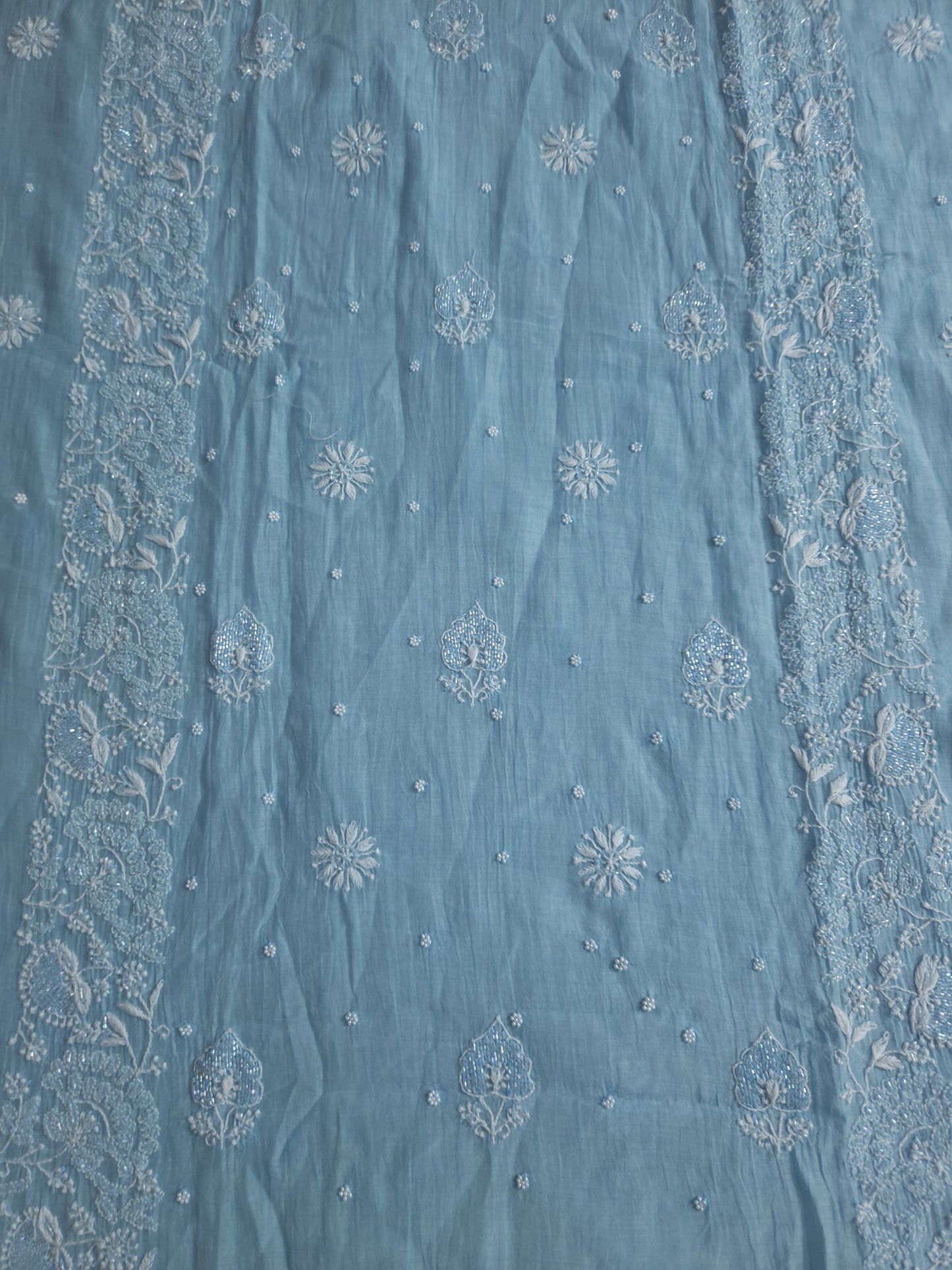 Malmal Chanderi Kaftan (Blue)