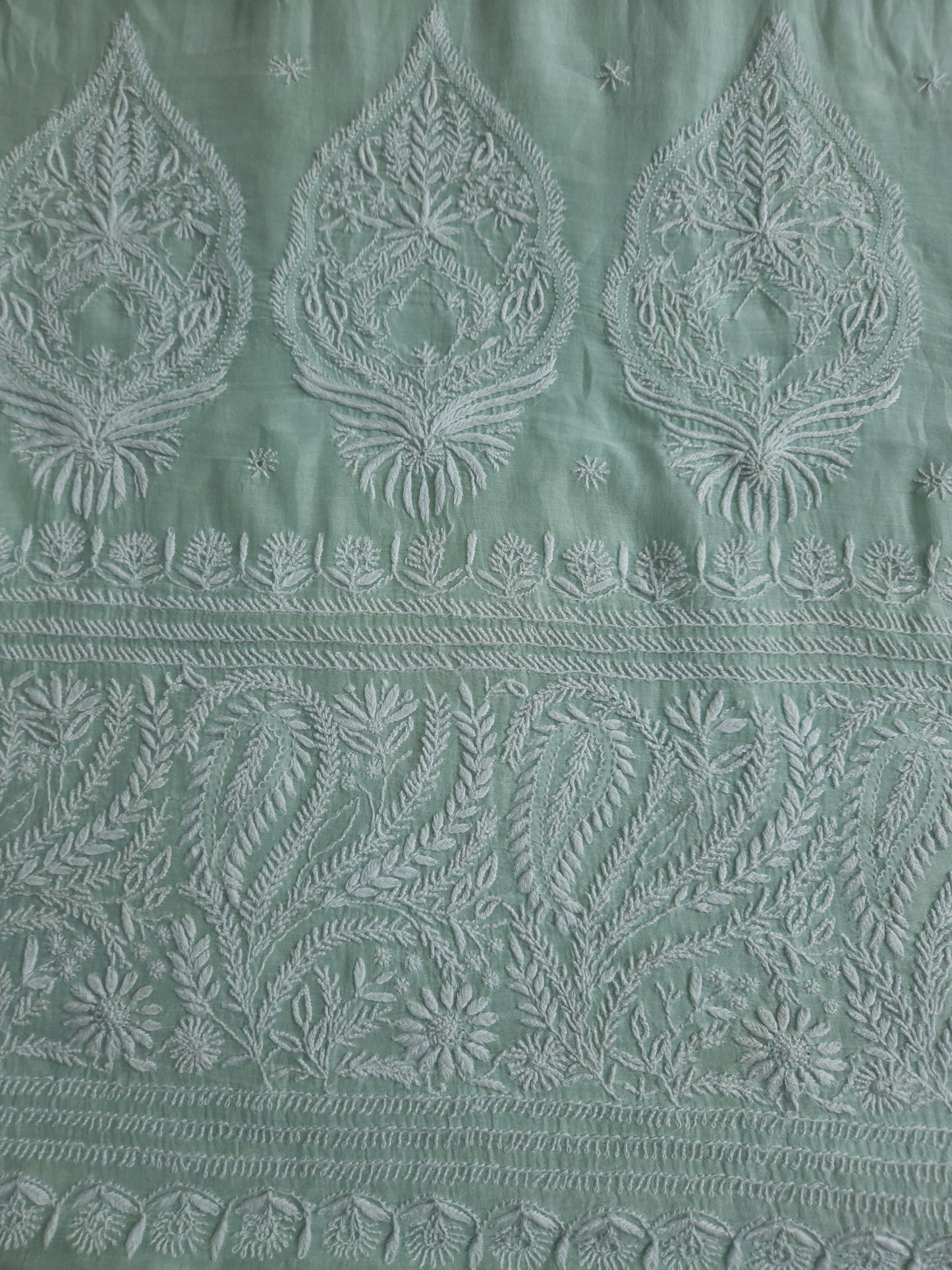 Malmal Chanderi Saree (Sea Green)
