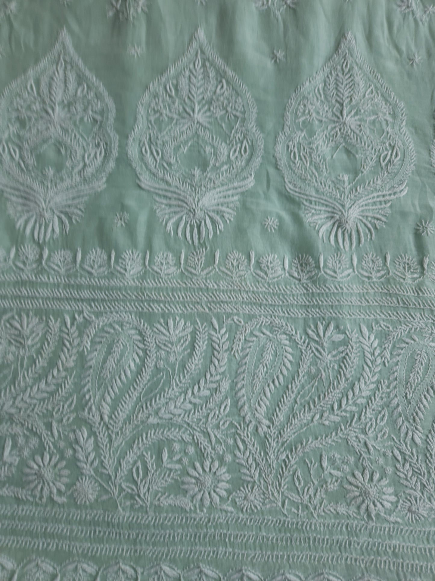 Malmal Chanderi Saree (Sea Green)