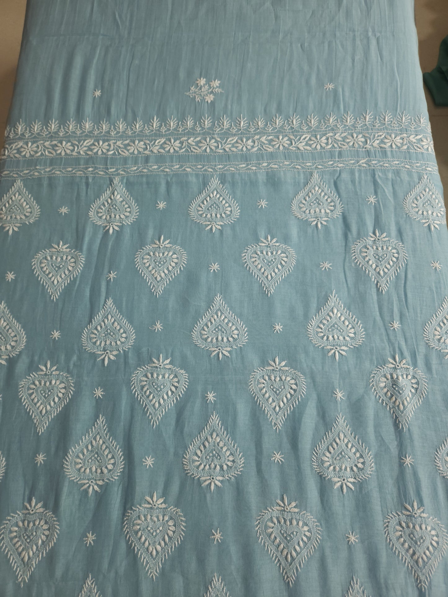 Malmal Chanderi Saree (Ice Blue)