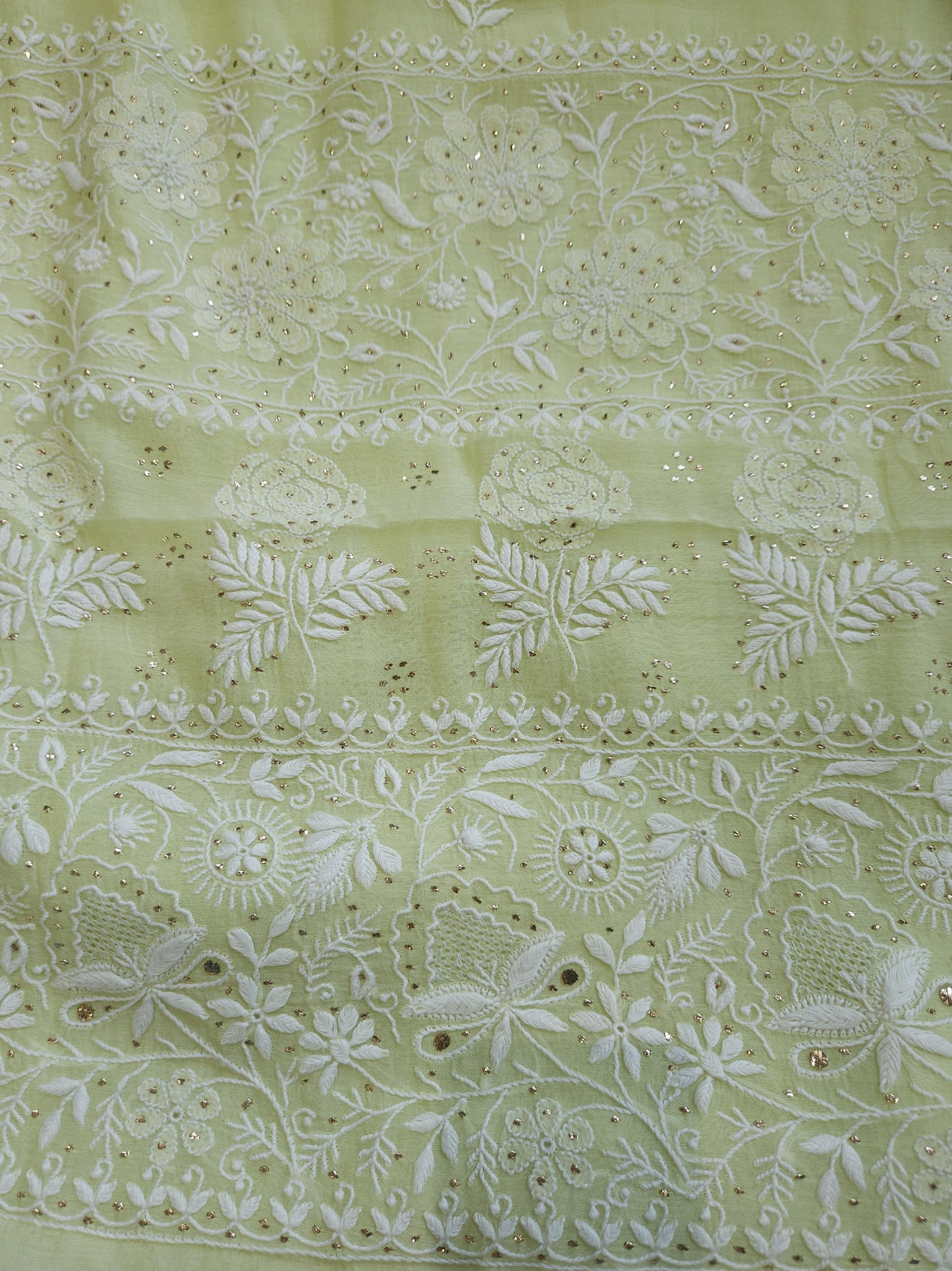 Malmal Chanderi Saree (Pista Green)