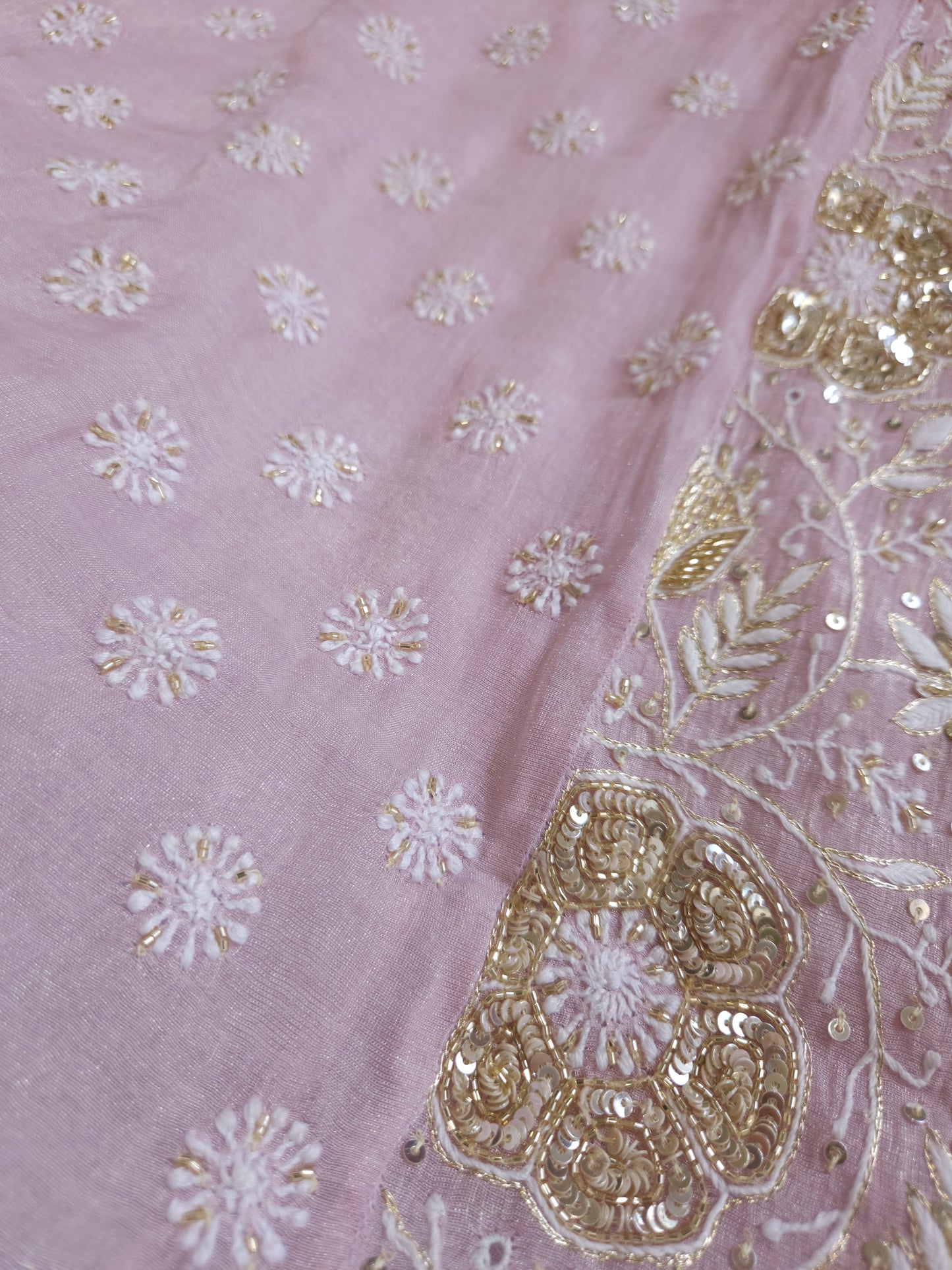 Pure Zari Tissue 2-Piece Set (Mauvish Pink)