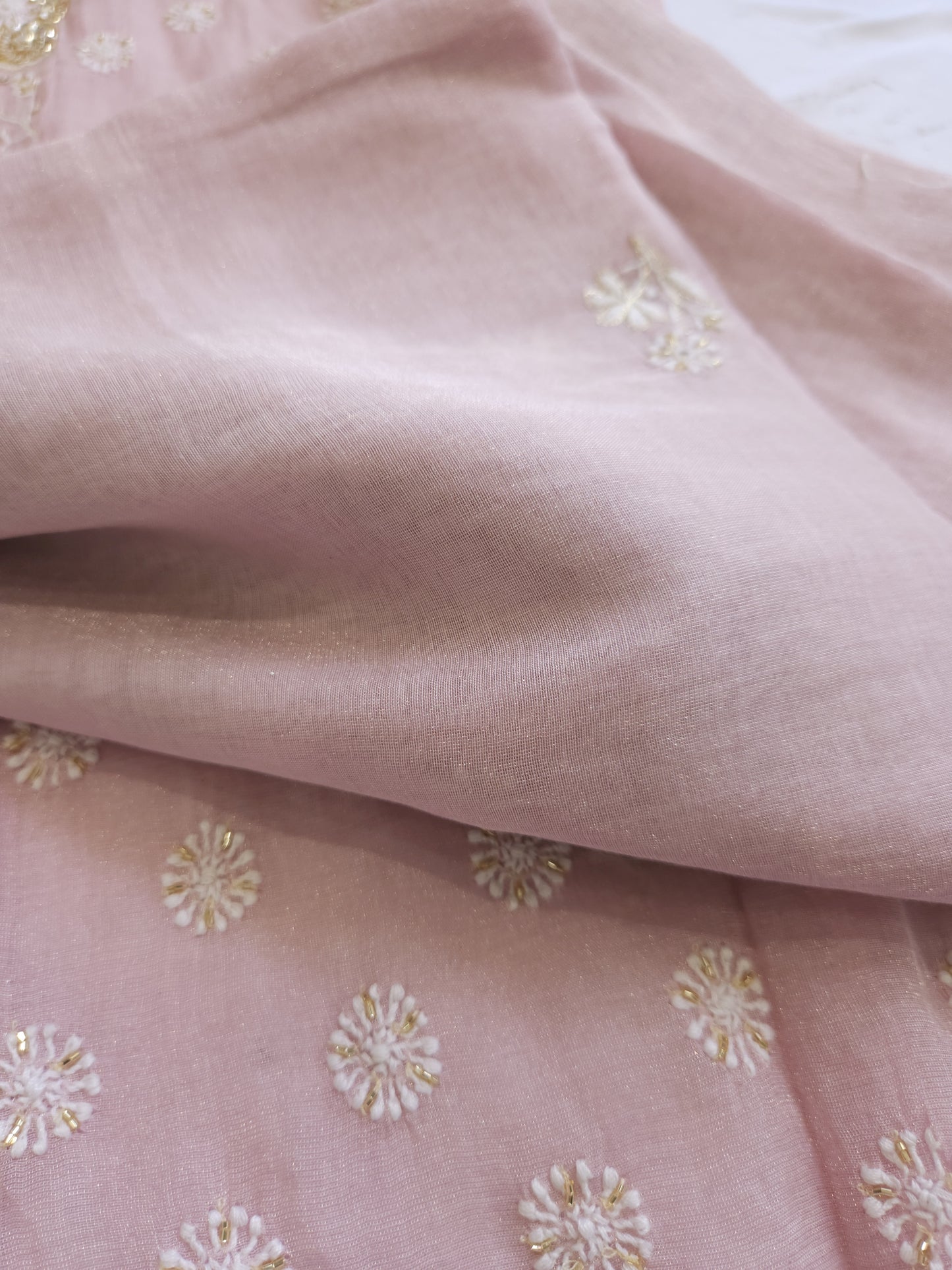 Pure Zari Tissue 2-Piece Set (Mauvish Pink)