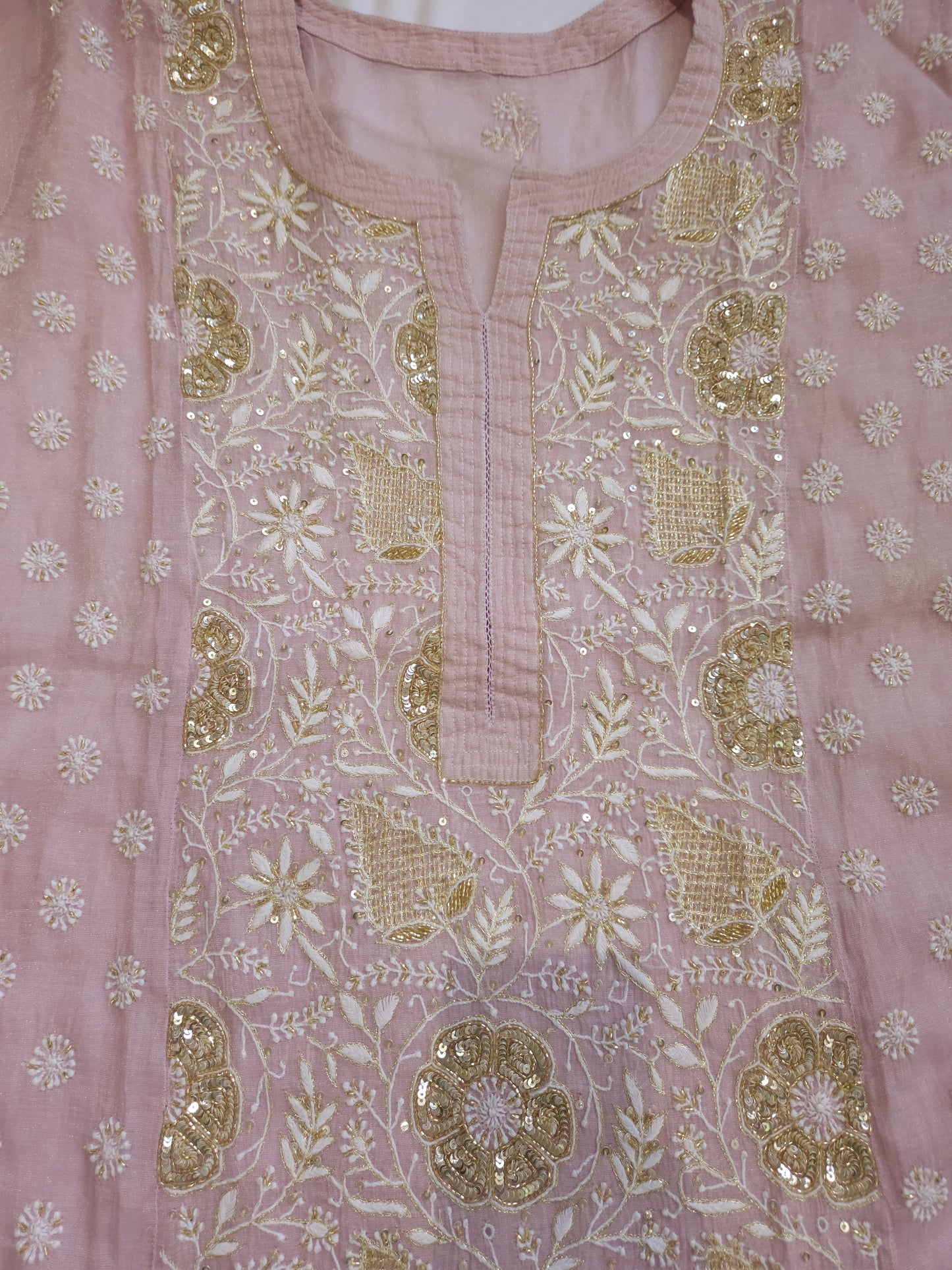 Pure Zari Tissue 2-Piece Set (Mauvish Pink)