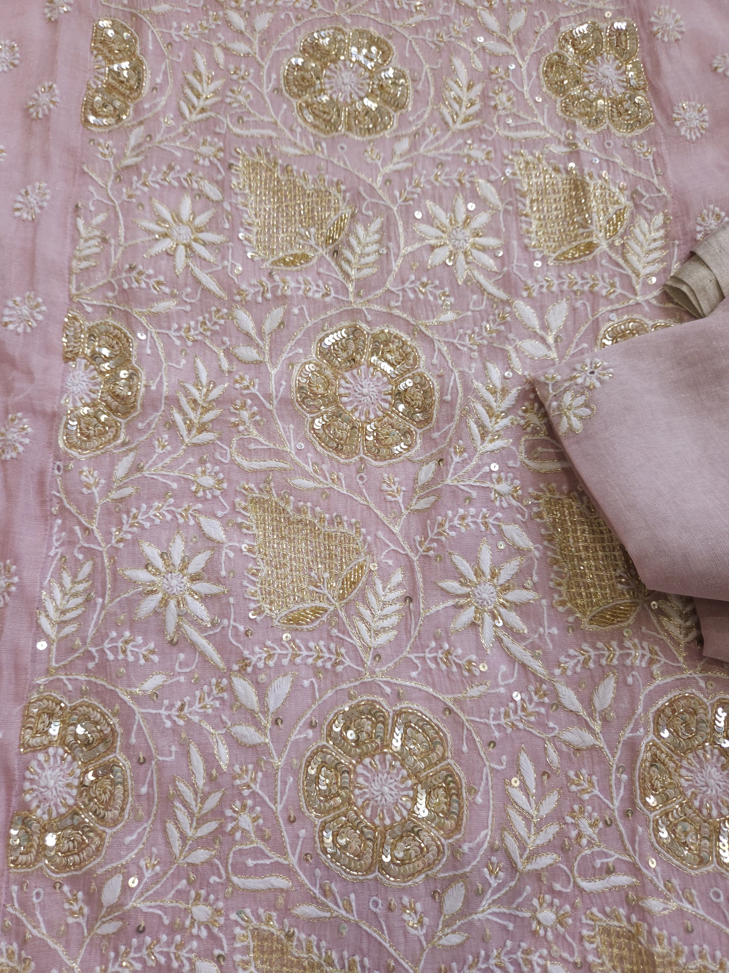 Pure Zari Tissue 2-Piece Set (Mauvish Pink)