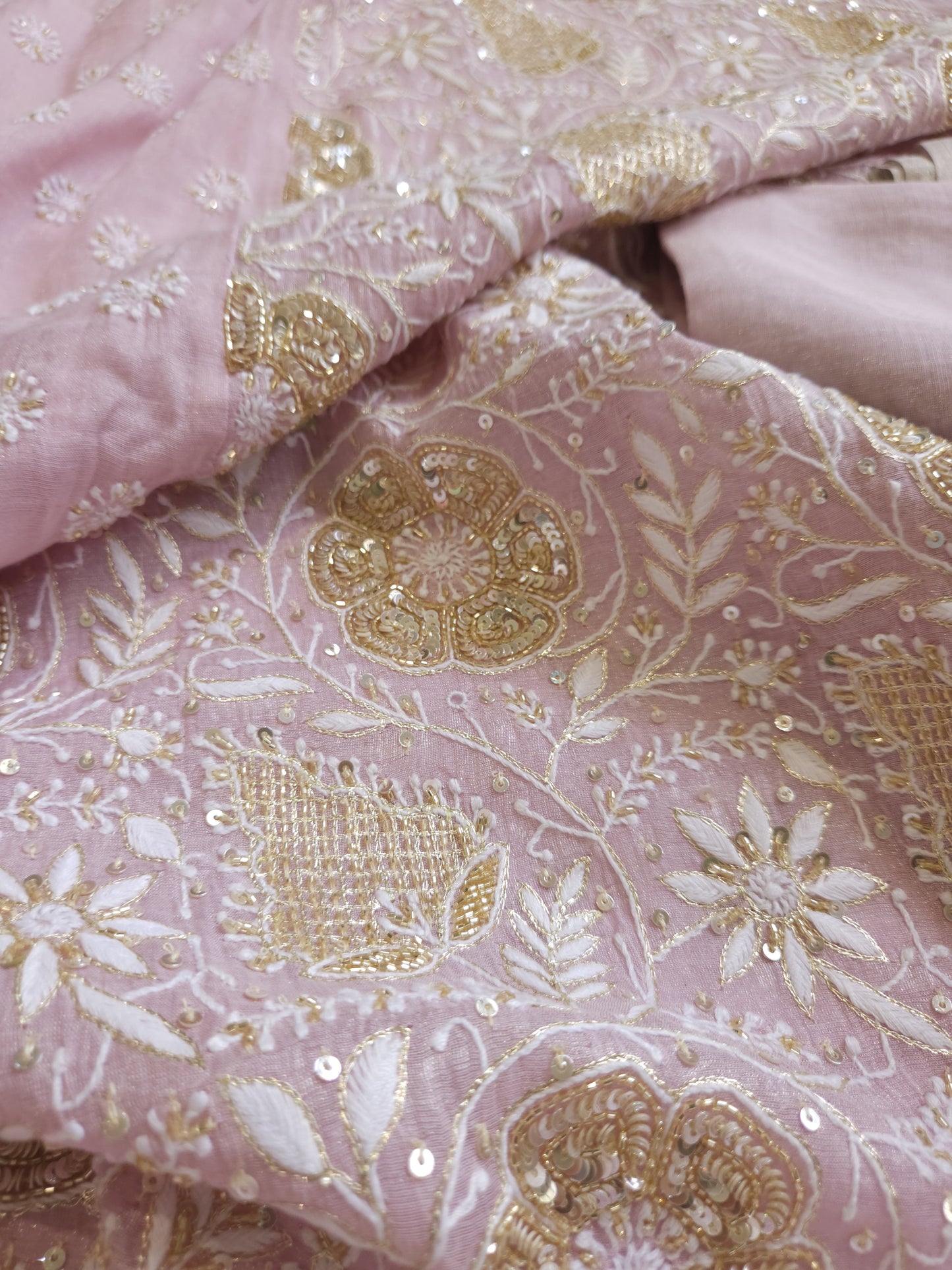 Pure Zari Tissue 2-Piece Set (Mauvish Pink)
