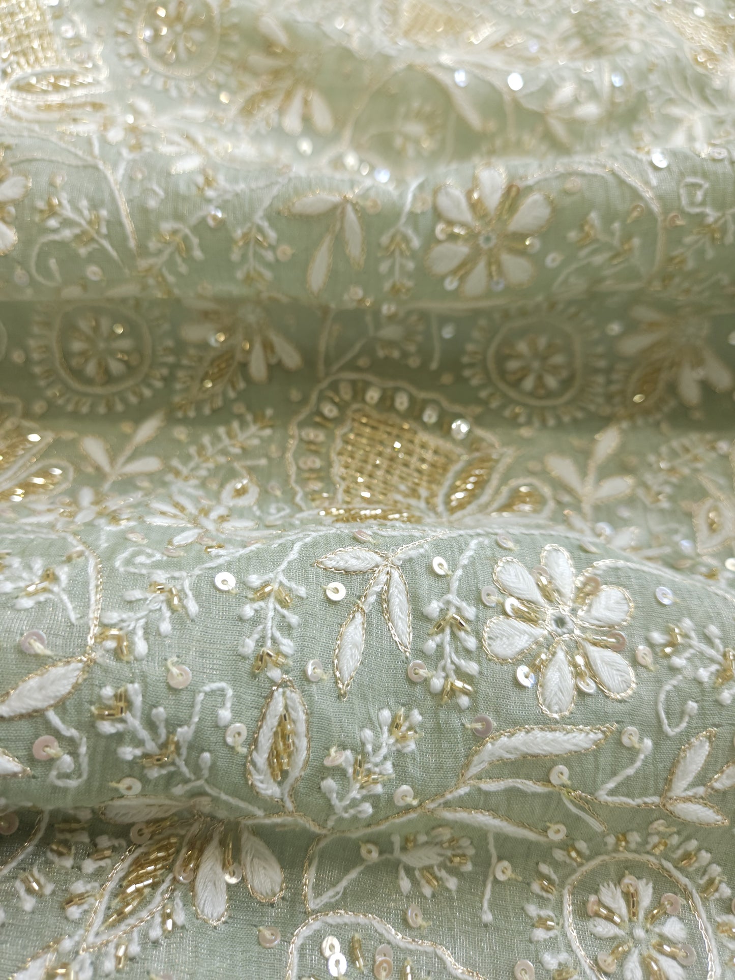 Pure Zari Tissue 2-Piece Set (Sage Green)
