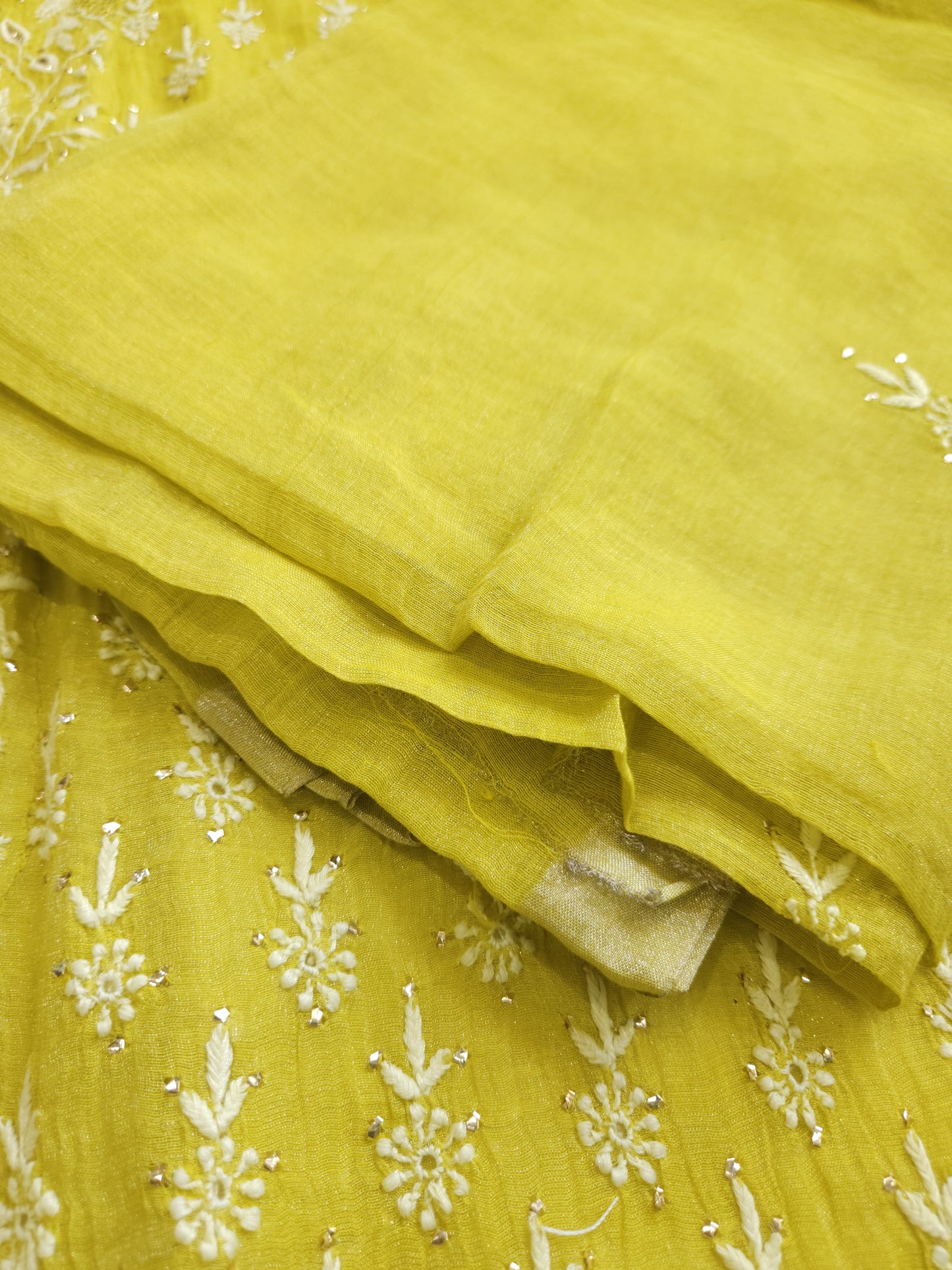 Pure Zari Tissue 2-Piece Set (Yellow)