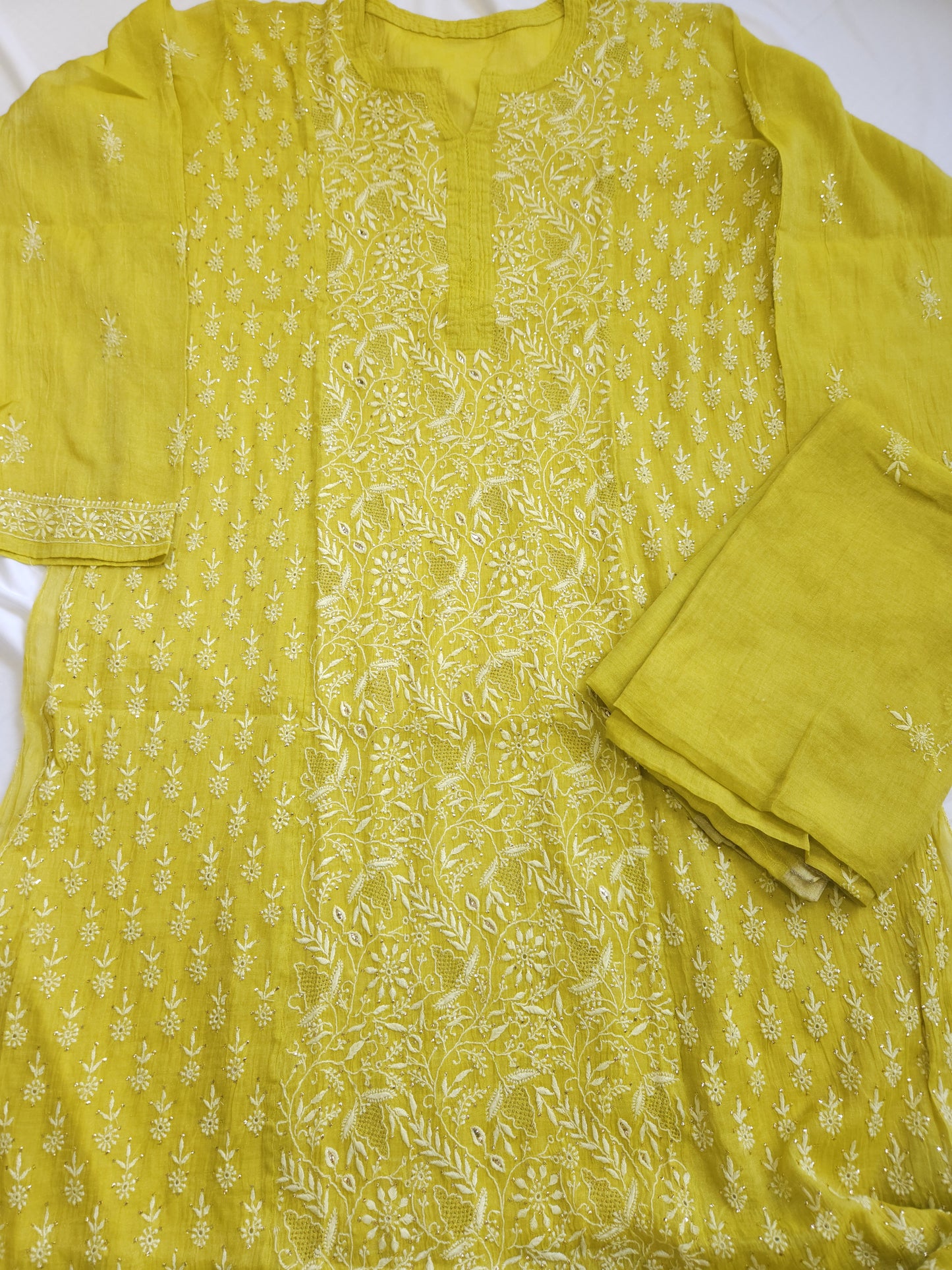 Pure Zari Tissue 2-Piece Set (Yellow)