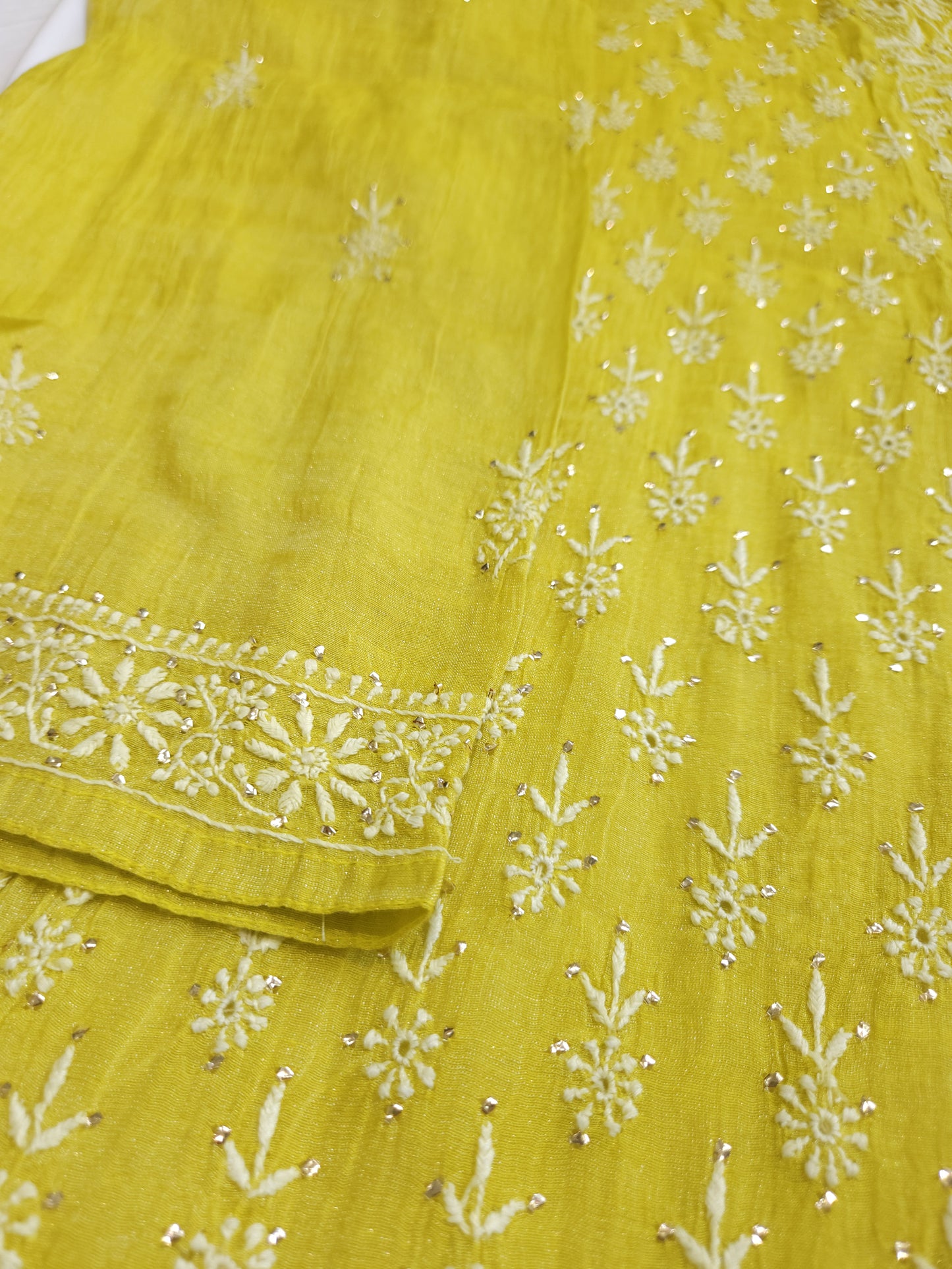 Pure Zari Tissue 2-Piece Set (Yellow)