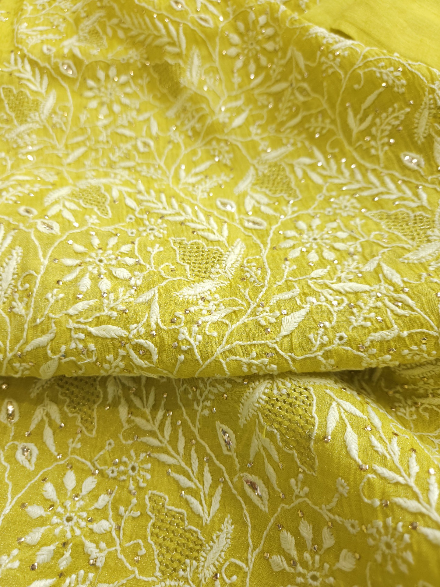 Pure Zari Tissue 2-Piece Set (Yellow)
