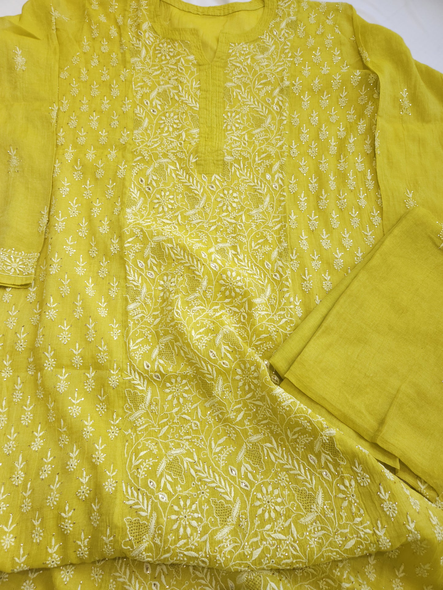 Pure Zari Tissue 2-Piece Set (Yellow)