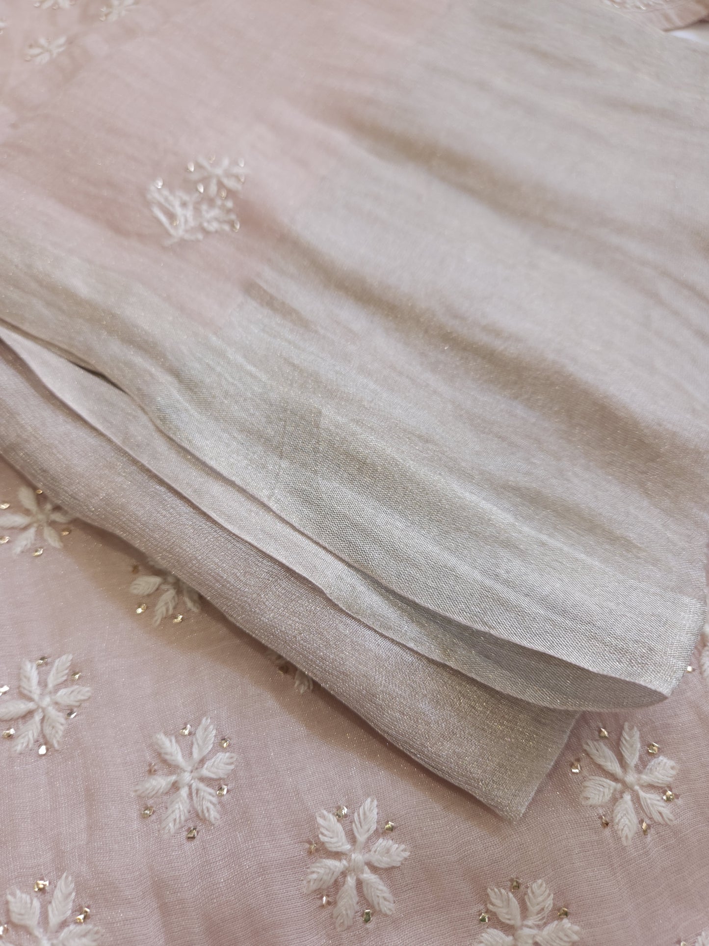 Pure Zari Tissue 2-Piece Set (Blush Pink)