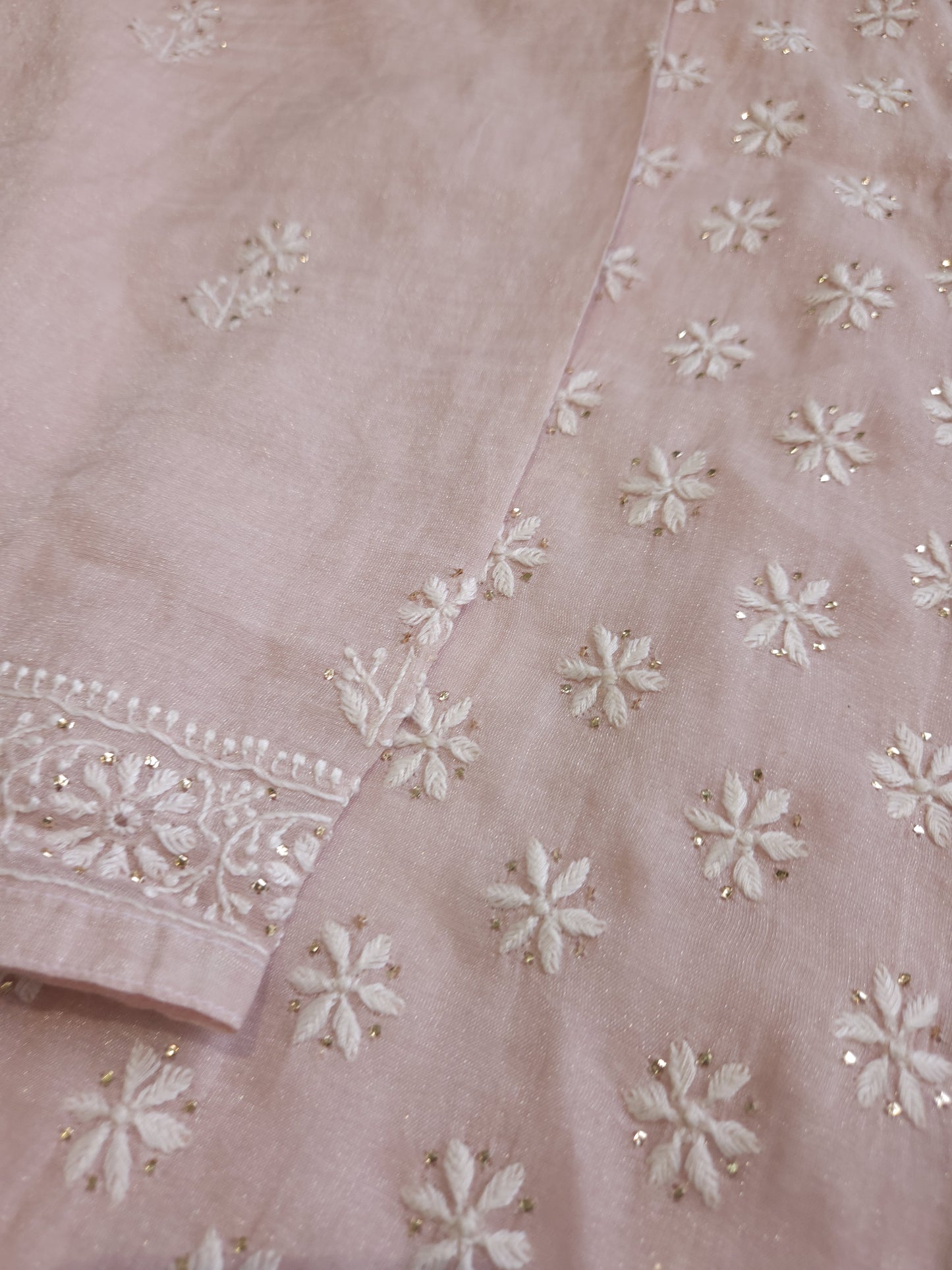 Pure Zari Tissue 2-Piece Set (Blush Pink)