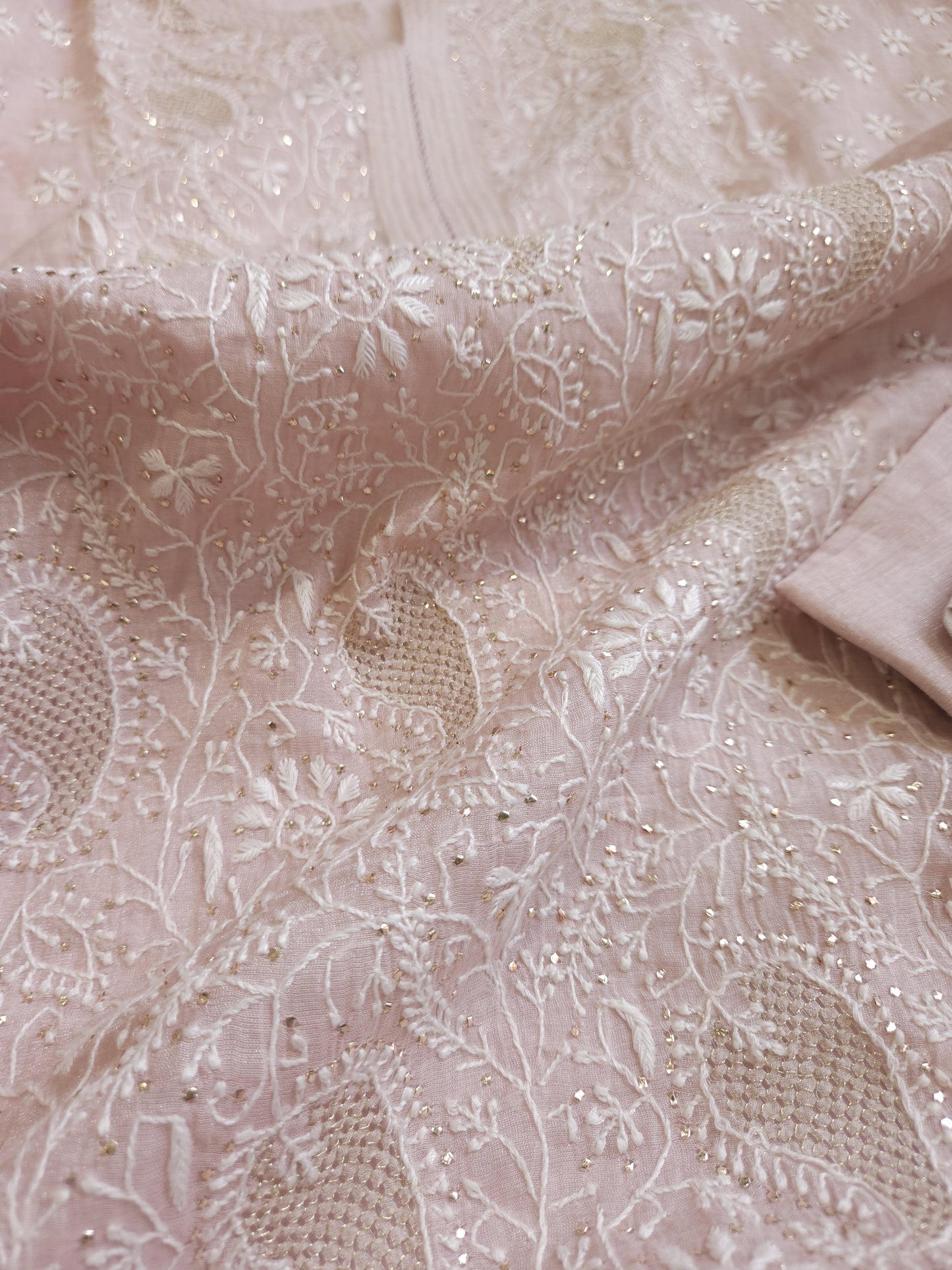 Pure Zari Tissue 2-Piece Set (Blush Pink)
