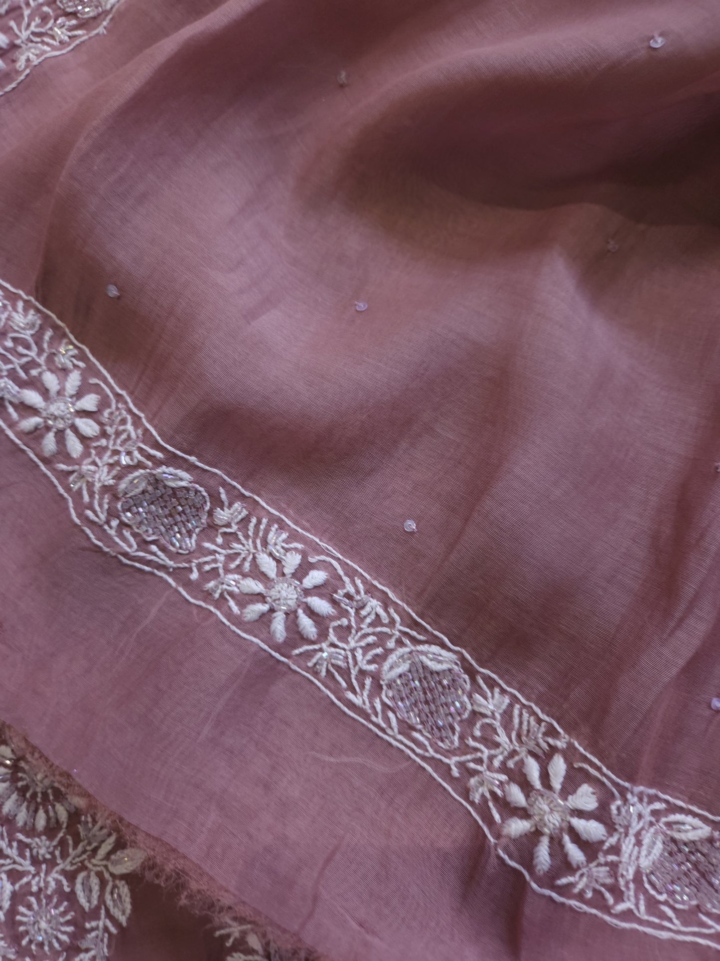 Malmal Chanderi 2-Piece Set (Brownish Purple)