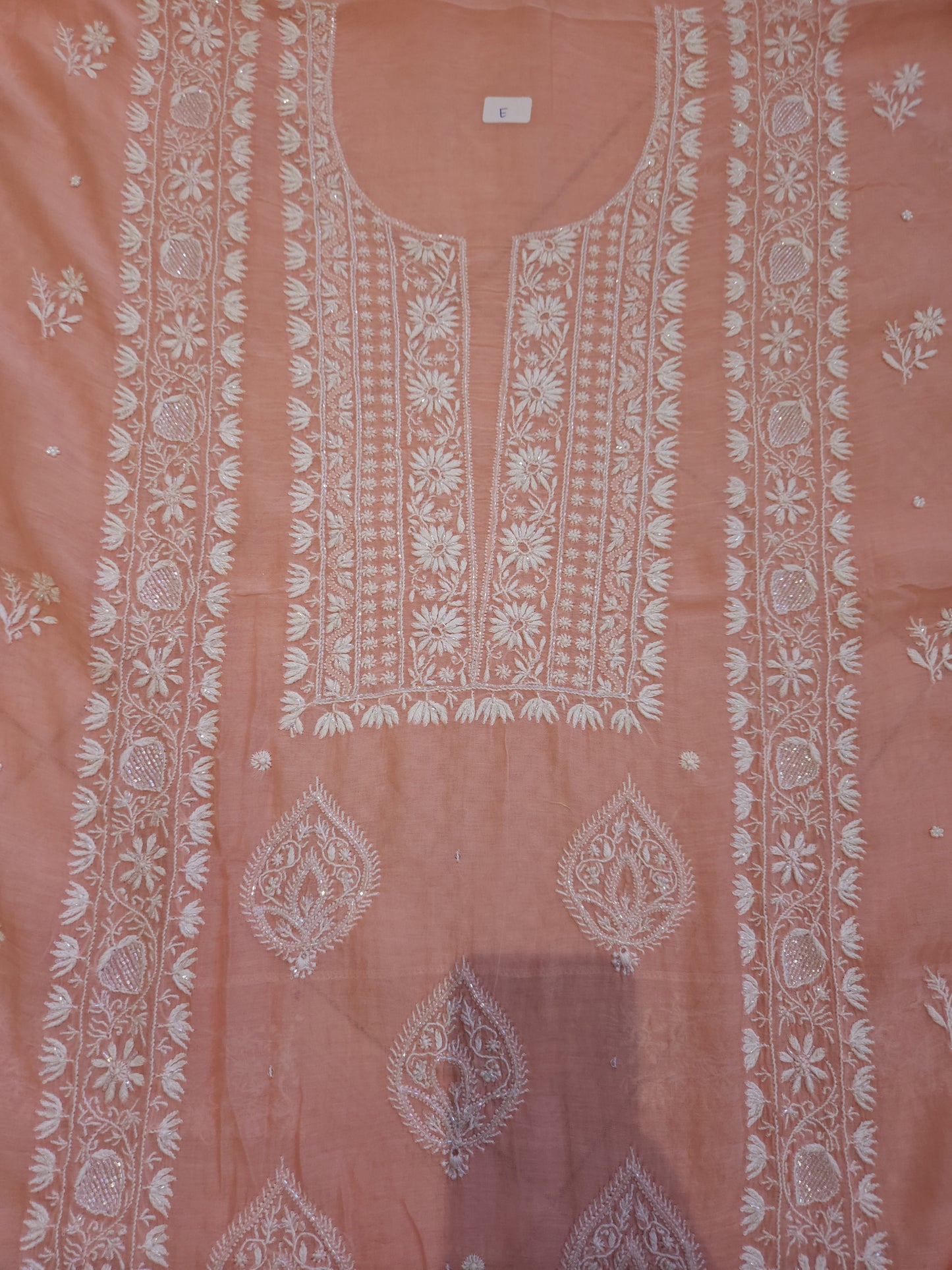 Malmal Chanderi 2-Piece Set (Peach)