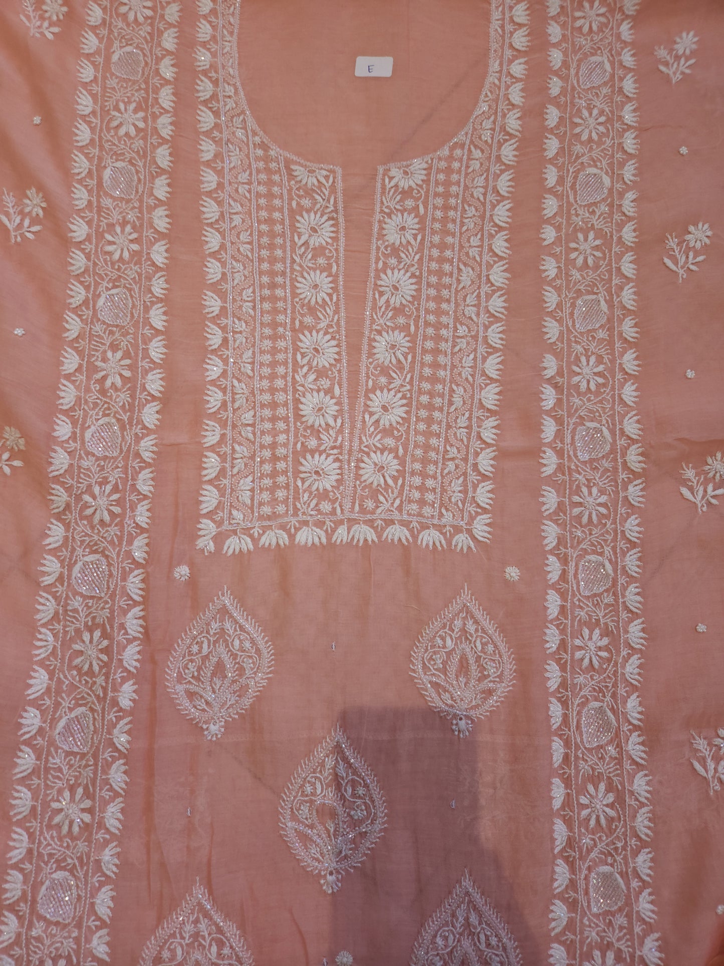 Malmal Chanderi 2-Piece Set (Peach)