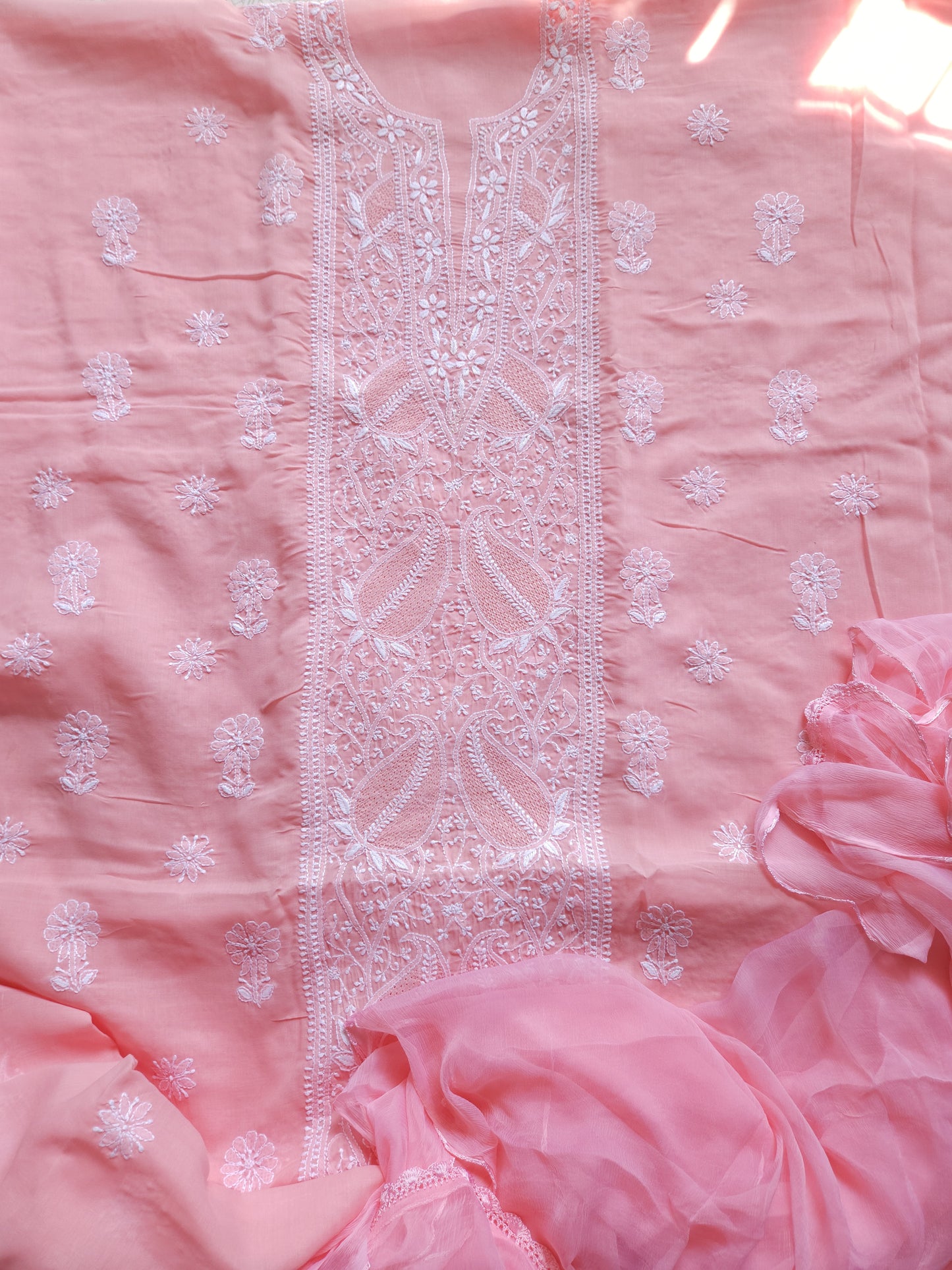 Soft Cotton Voil 3-Piece Suit (Peach) (PS002)