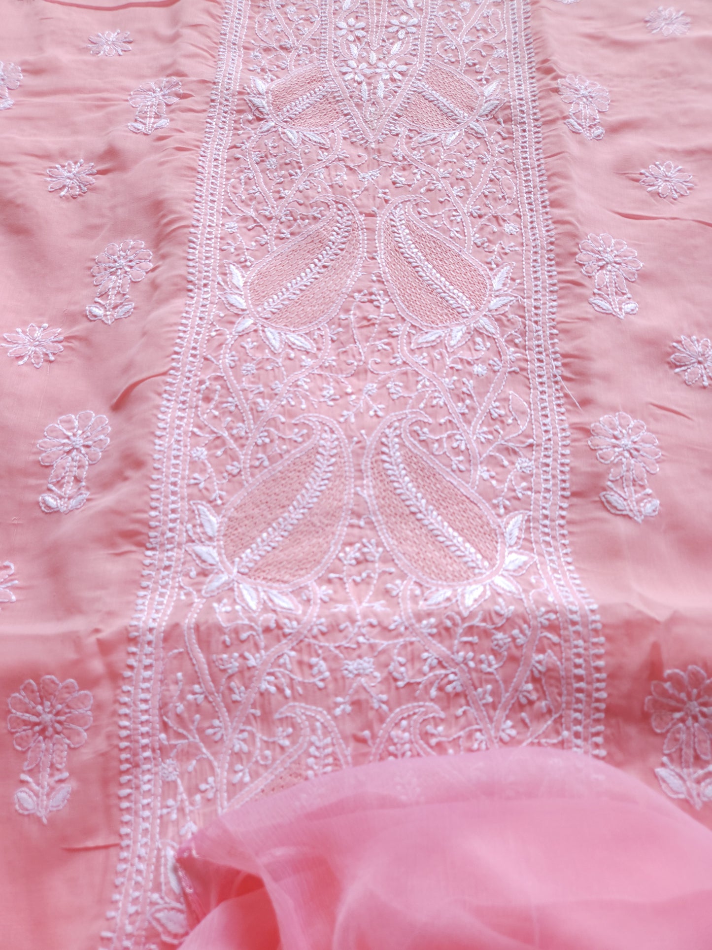 Soft Cotton Voil 3-Piece Suit (Peach) (PS002)