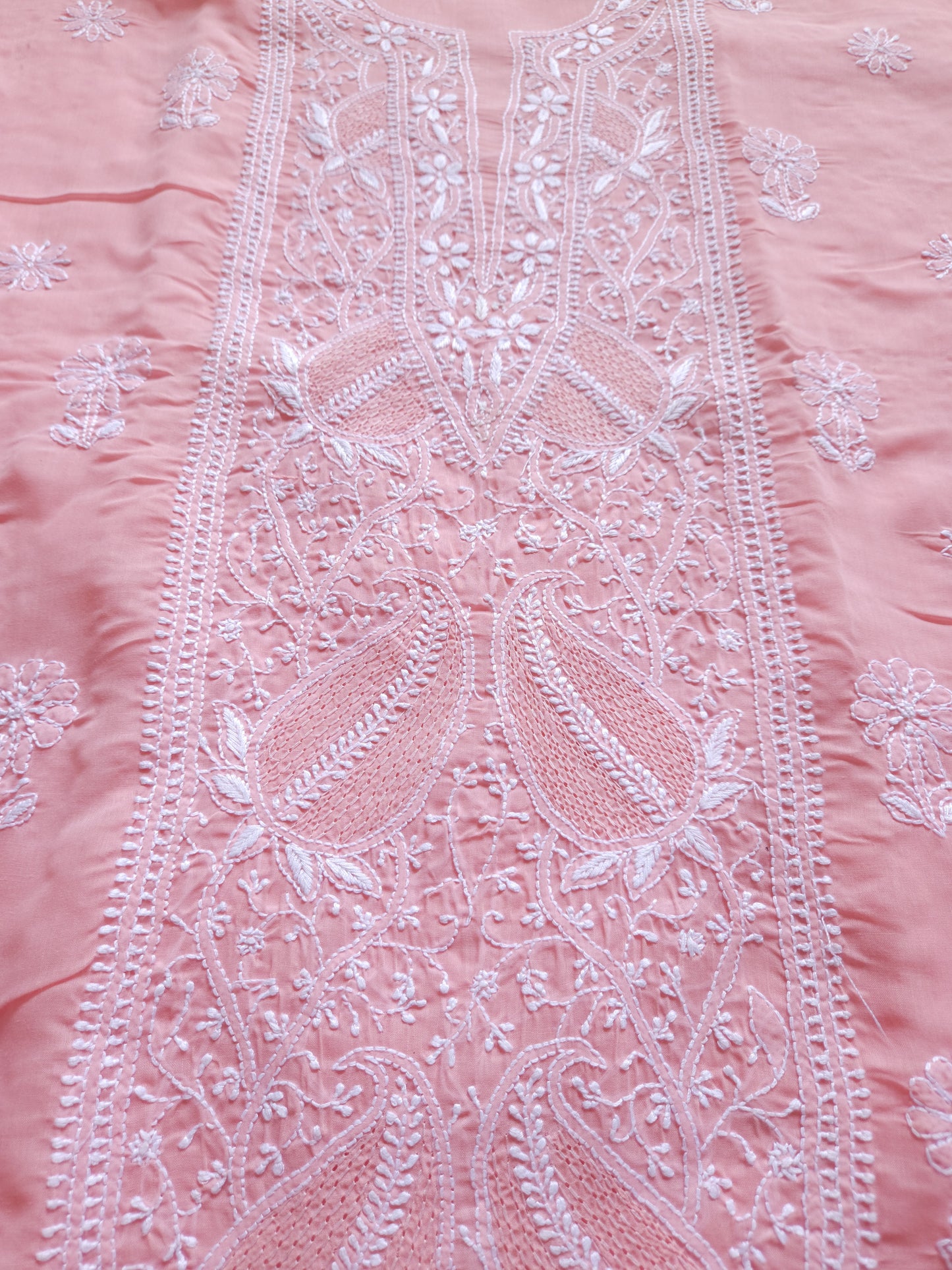 Soft Cotton Voil 3-Piece Suit (Peach) (PS002)