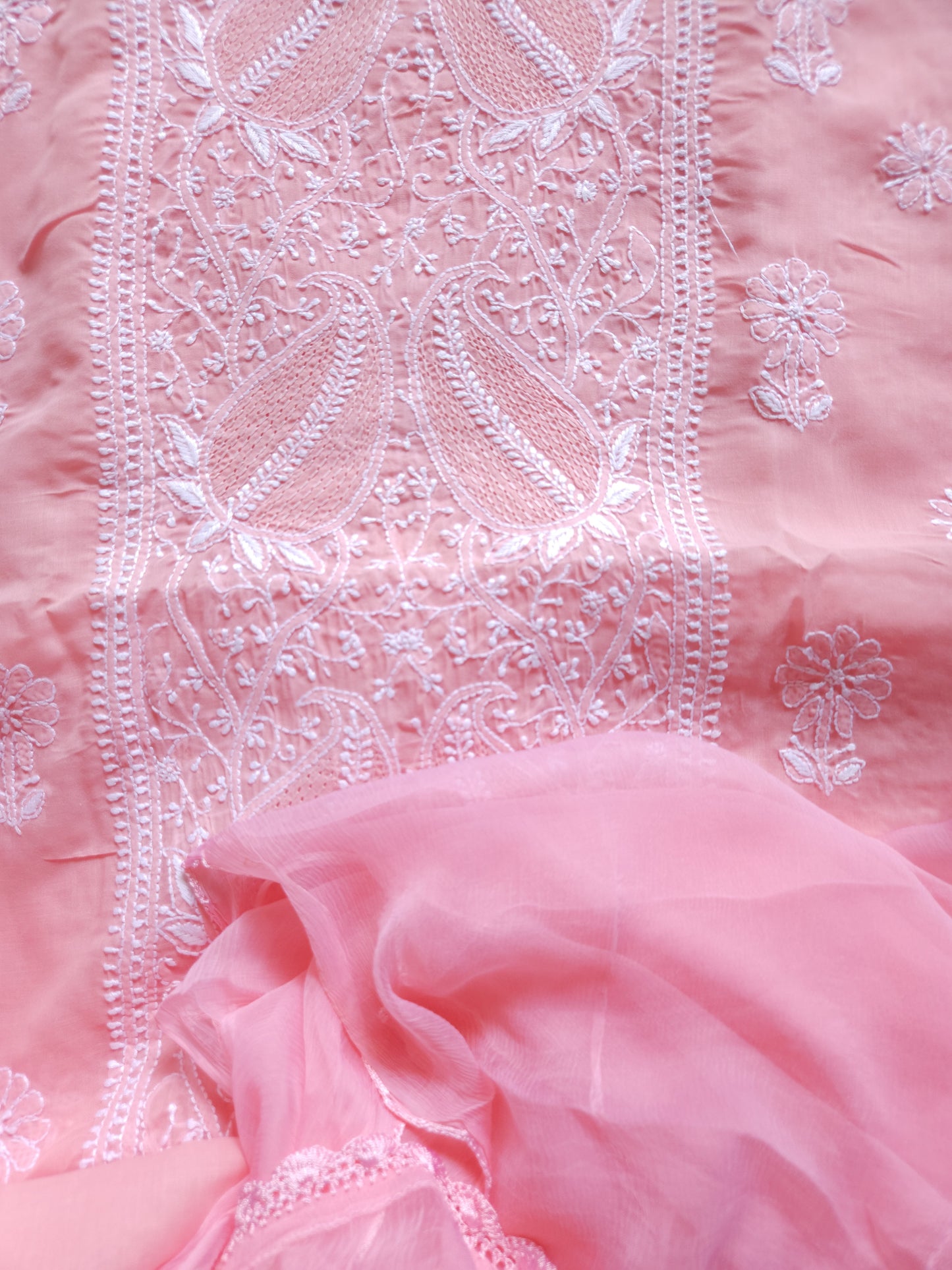 Soft Cotton Voil 3-Piece Suit (Peach) (PS002)