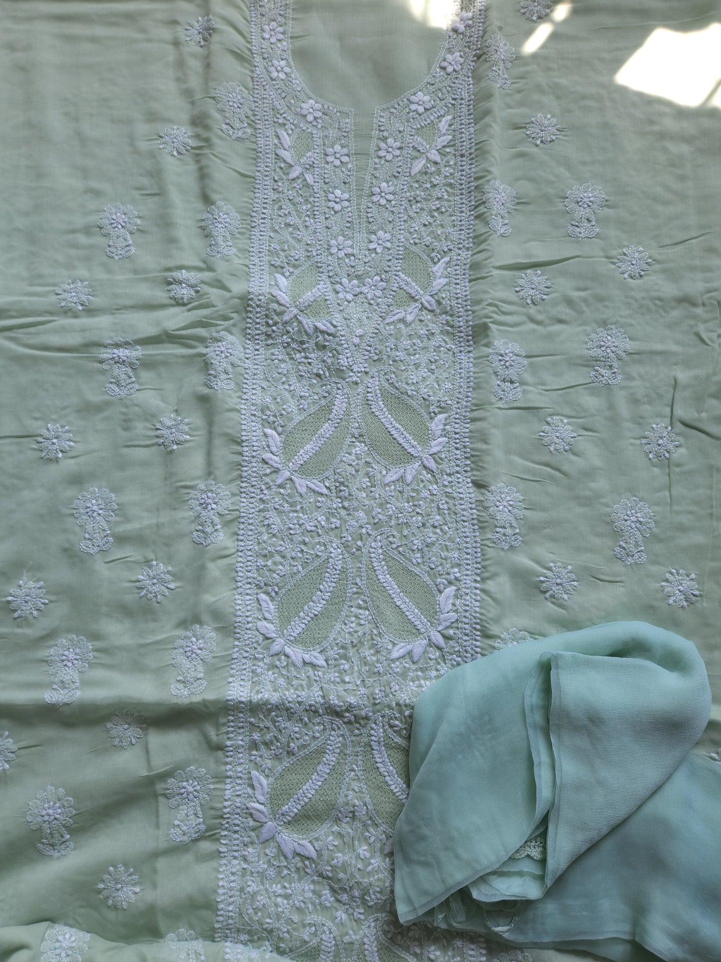 Soft Cotton Voil 3-Piece Suit (Sage Green) (PS006)