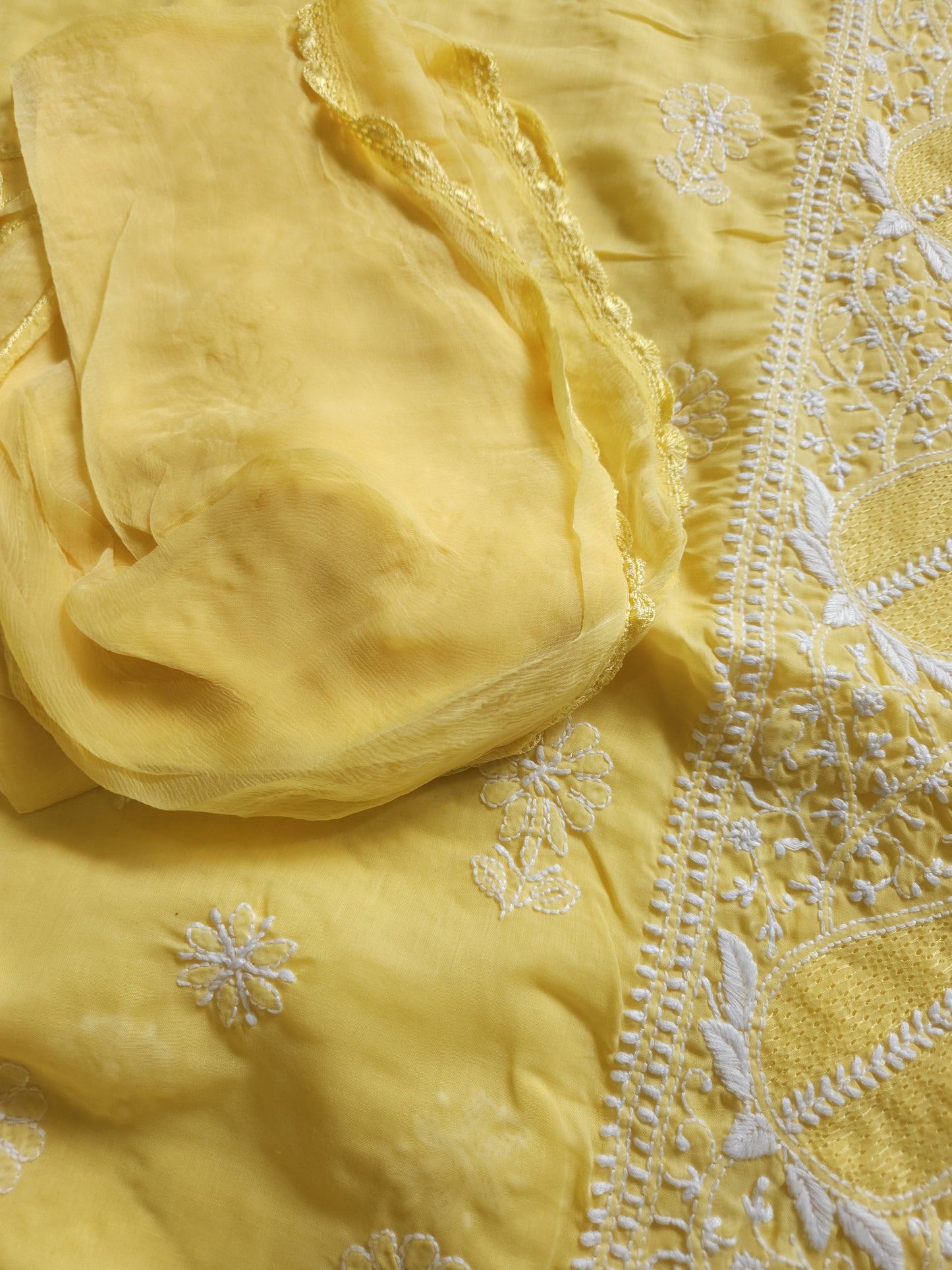Soft Cotton Voil 3-Piece Suit (Yellow) (PS008)