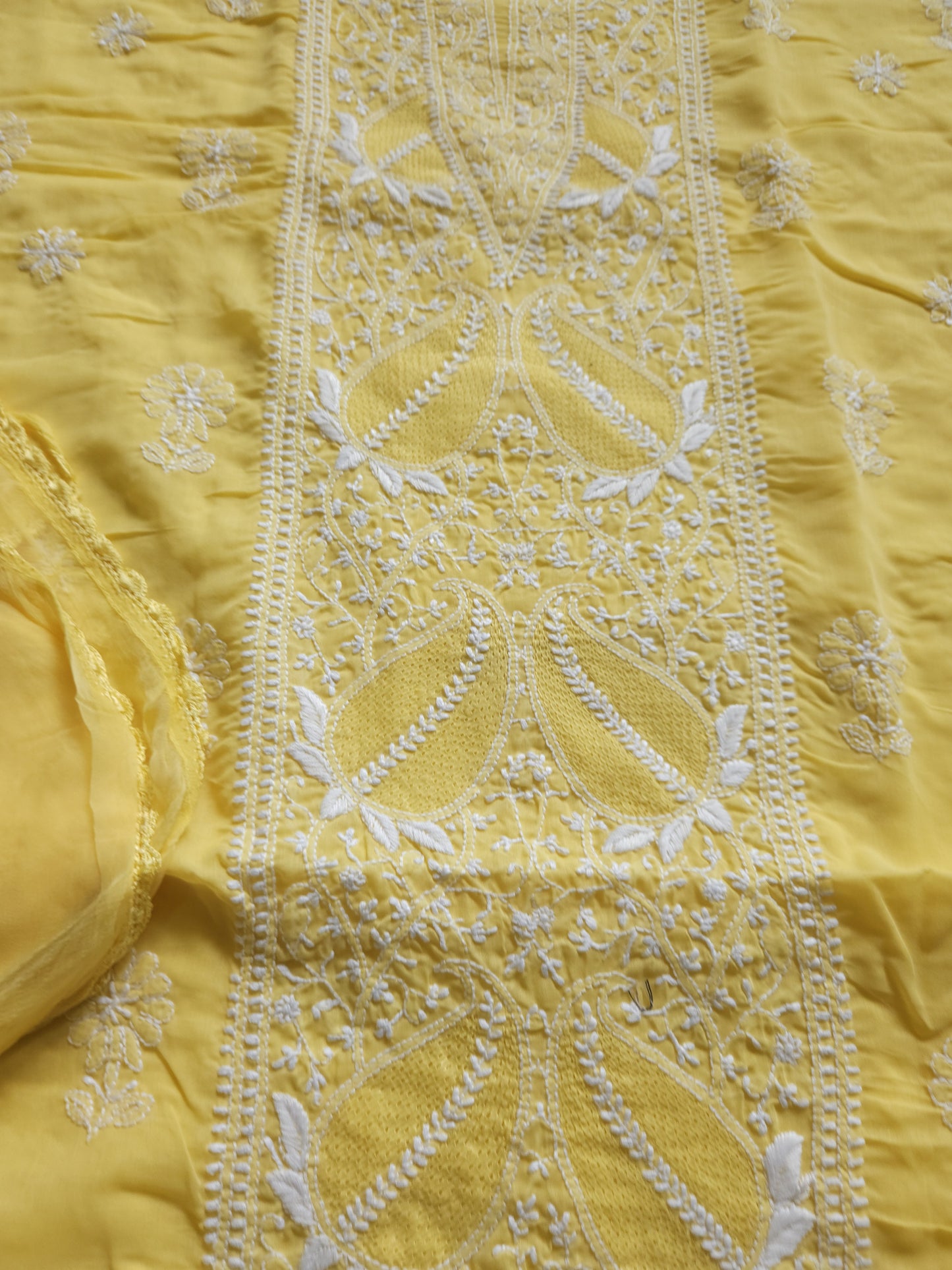 Soft Cotton Voil 3-Piece Suit (Yellow) (PS008)