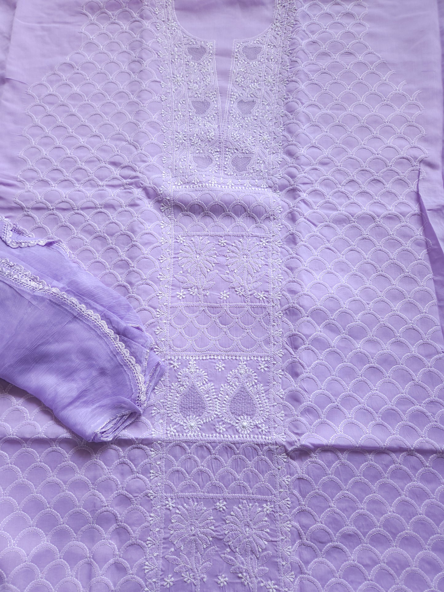 Soft Cotton Voil 3-Piece Suit (Purple) (PS013)