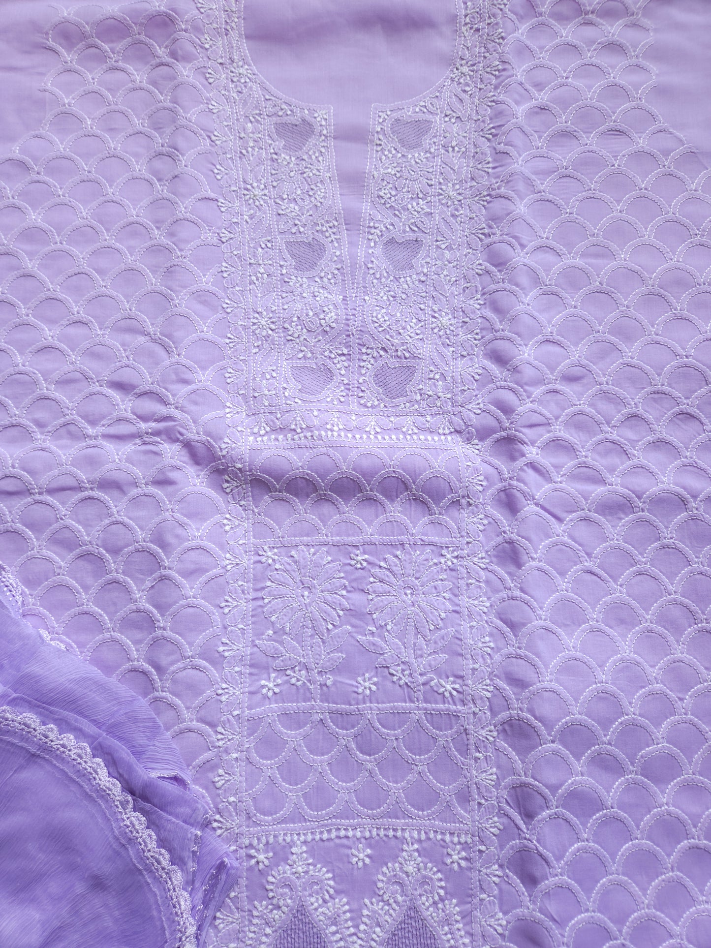 Soft Cotton Voil 3-Piece Suit (Purple) (PS013)