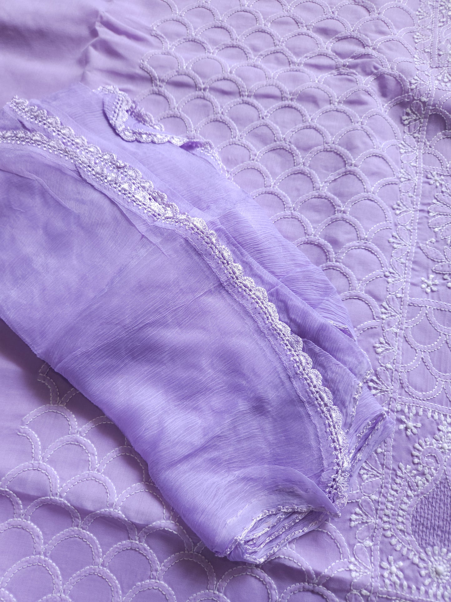 Soft Cotton Voil 3-Piece Suit (Purple) (PS013)