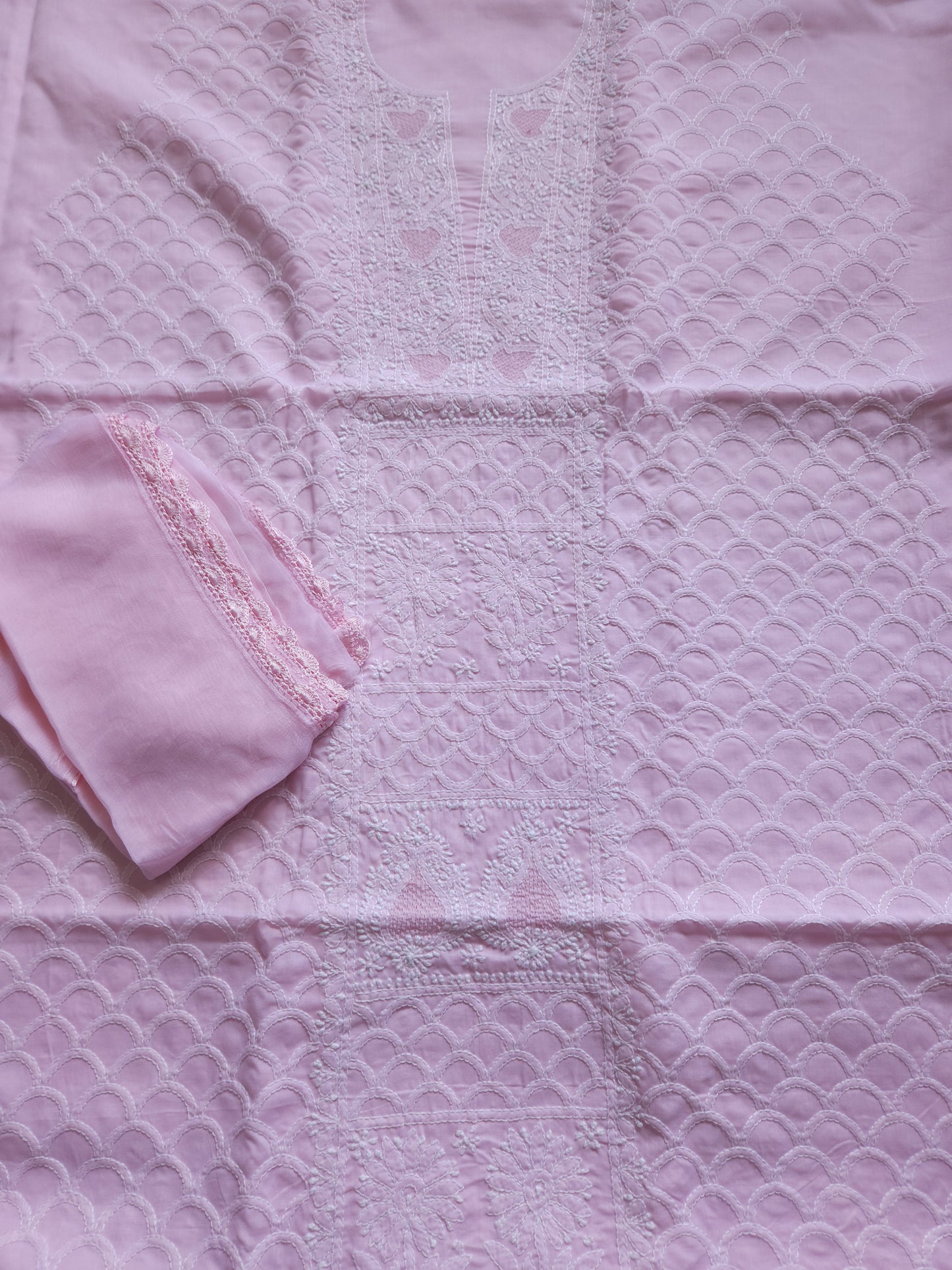 Soft Cotton Voil 3-Piece Suit (Pink) (PS012)