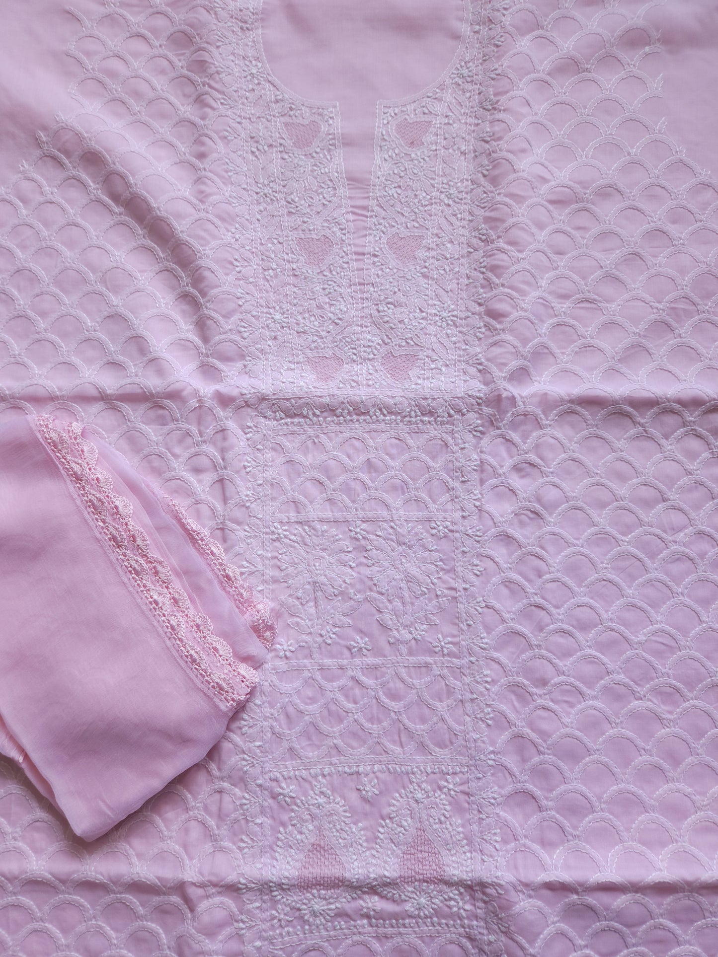 Soft Cotton Voil 3-Piece Suit (Pink) (PS012)