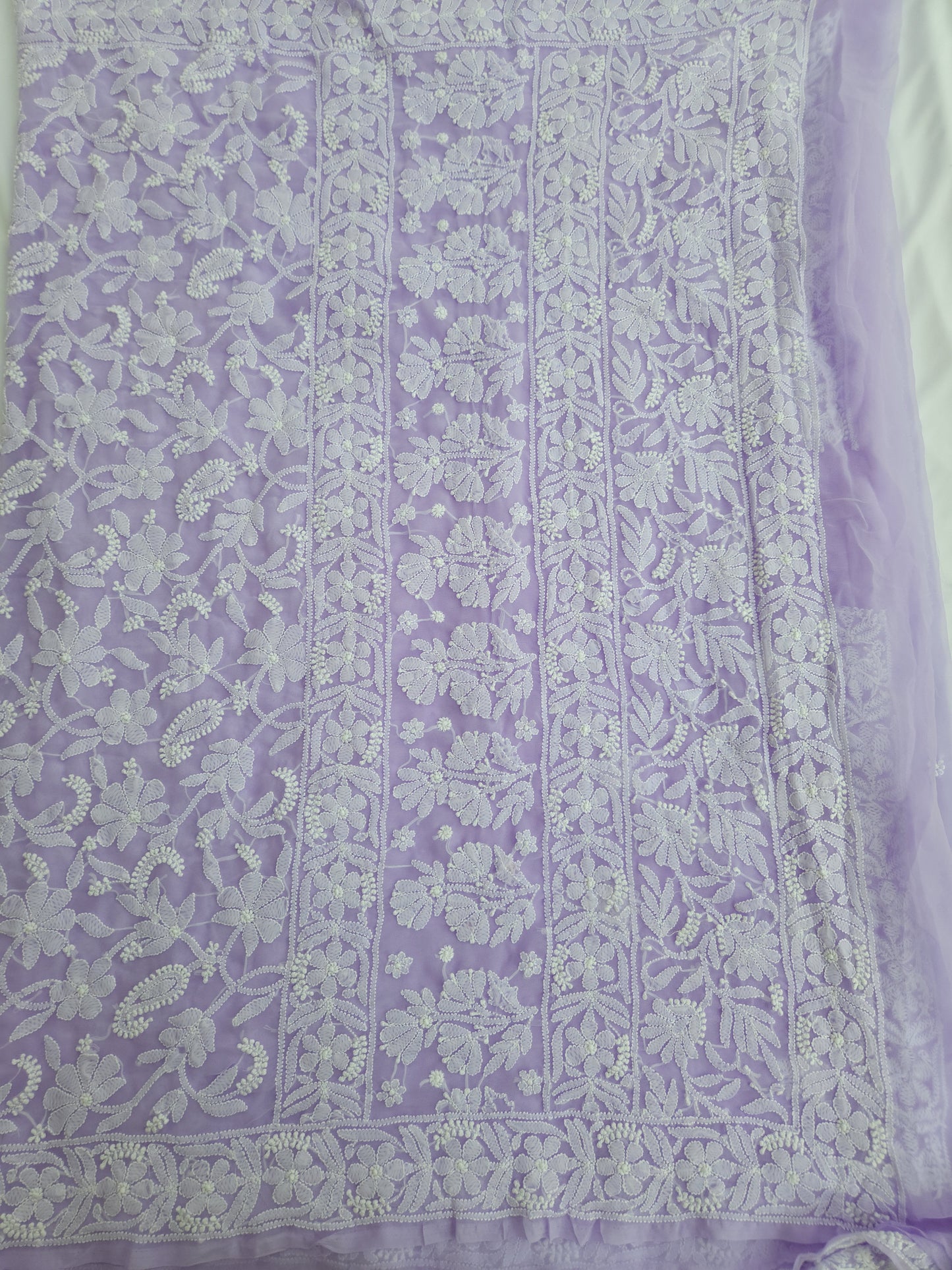 Semi Georgette Saree (Purple) (PS019)