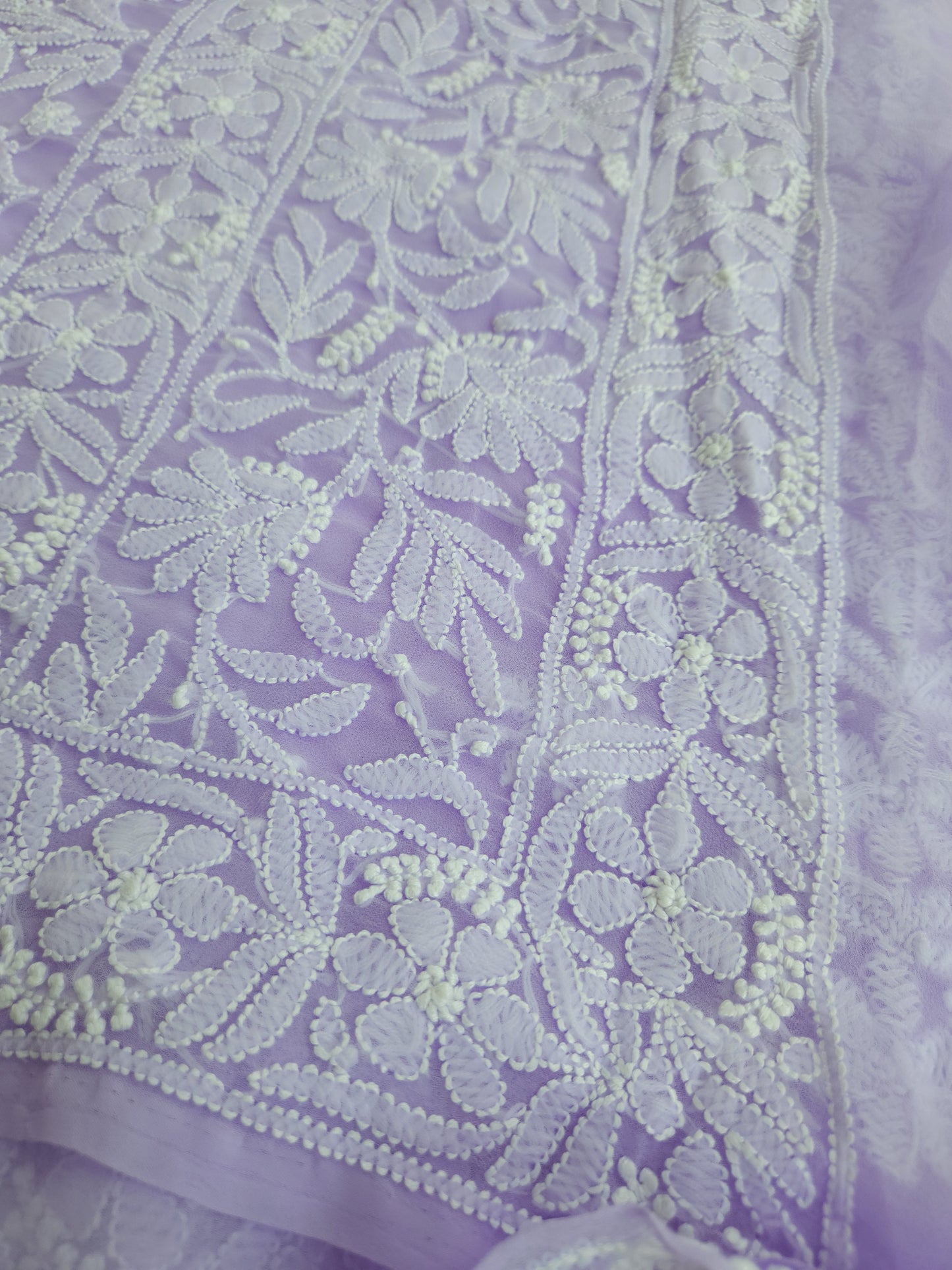 Semi Georgette Saree (Purple) (PS019)