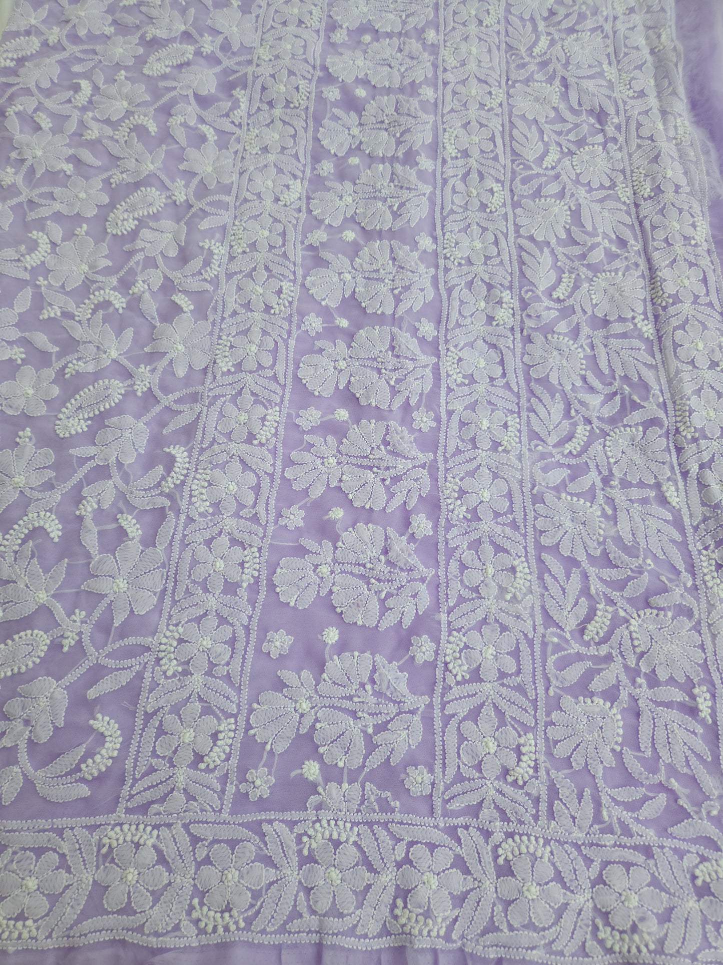 Semi Georgette Saree (Purple) (PS019)