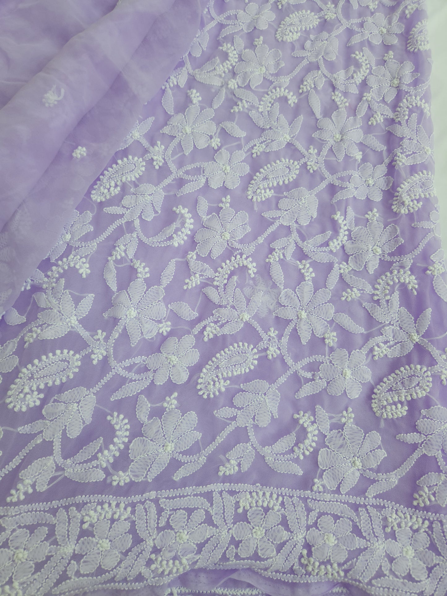 Semi Georgette Saree (Purple) (PS019)