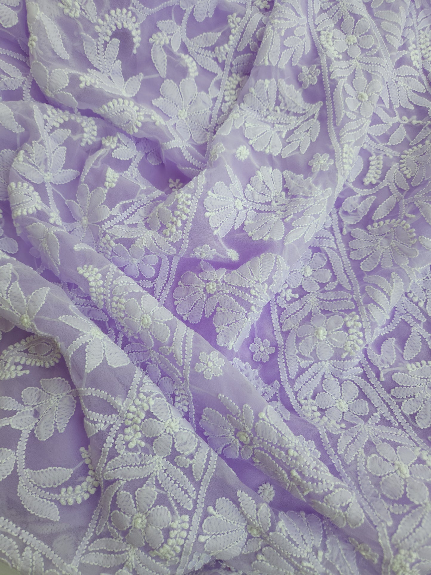 Semi Georgette Saree (Purple) (PS019)