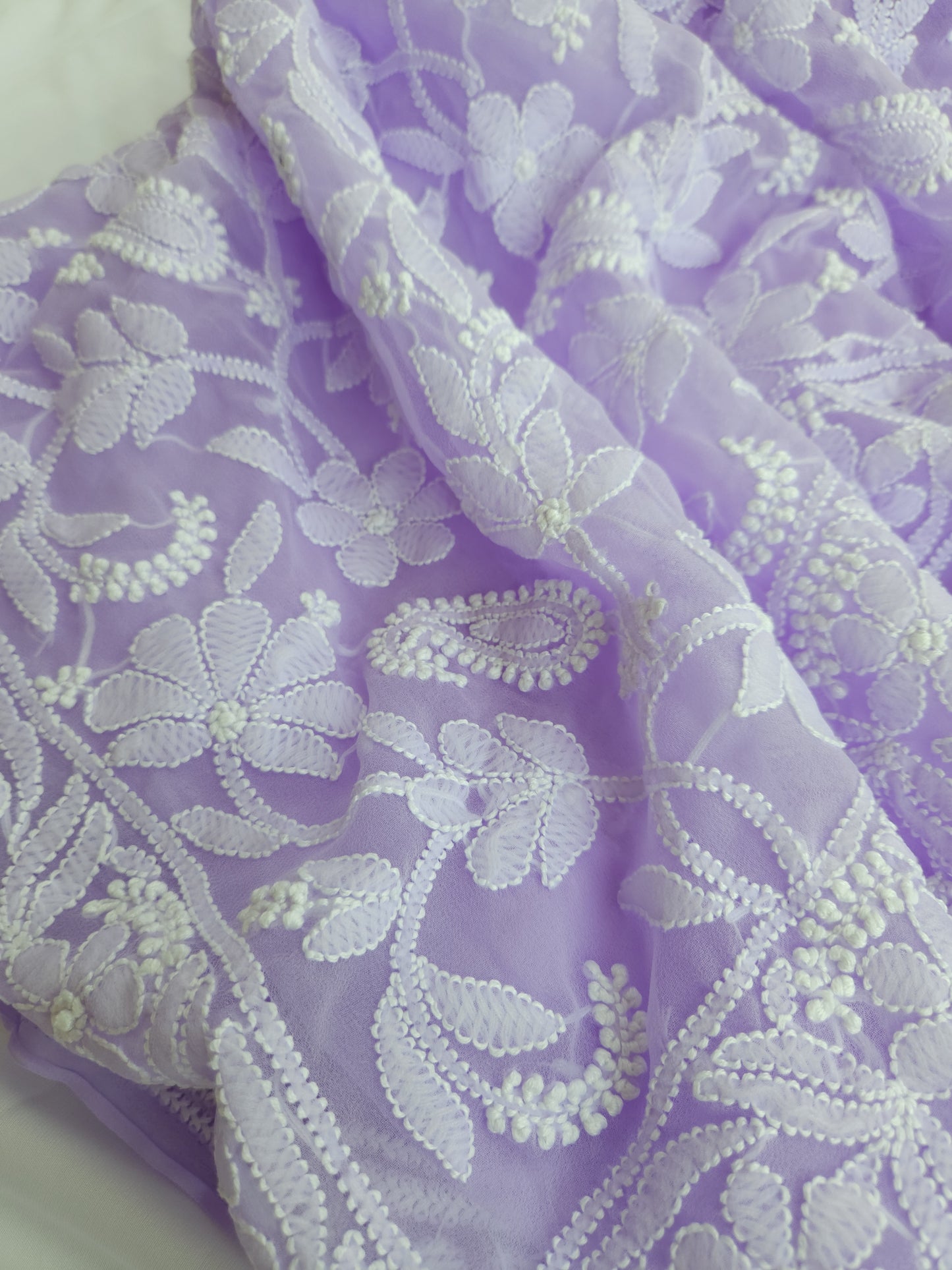 Semi Georgette Saree (Purple) (PS019)