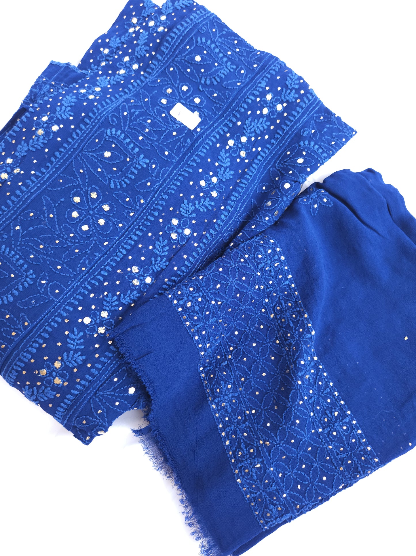 Viscose Georgette 2-Piece Anarkali Set (Royal Blue) (PS021)